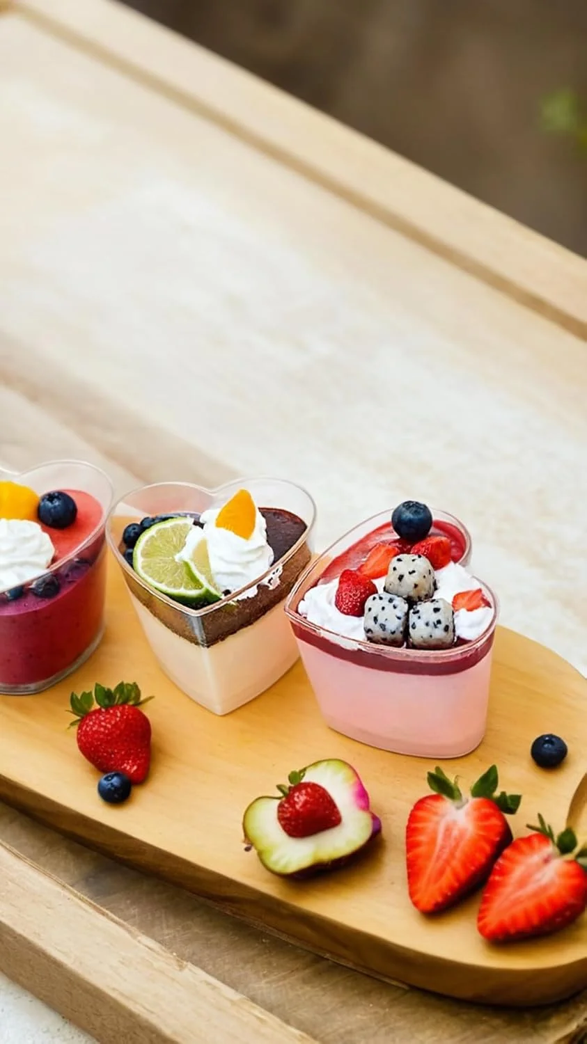 ظروف دسر قلبی شکل Sweet seven بسته 50 عددی - ظروف دسر مینی پلاستیکی قابل استفاده مجدد 150 میلی لیتری برای پودینگ، موس و موارد دیگر - ایده آل برای مهمانی های دسر ظروف دسر قلبی شکل Sweet seven بسته 50 عددی - ظروف دسر مینی پلاستیکی قابل استفاده مجدد 150 میلی لیتری برای پودینگ، موس و موارد دیگر - ایده آل برای مهمانی های دسر