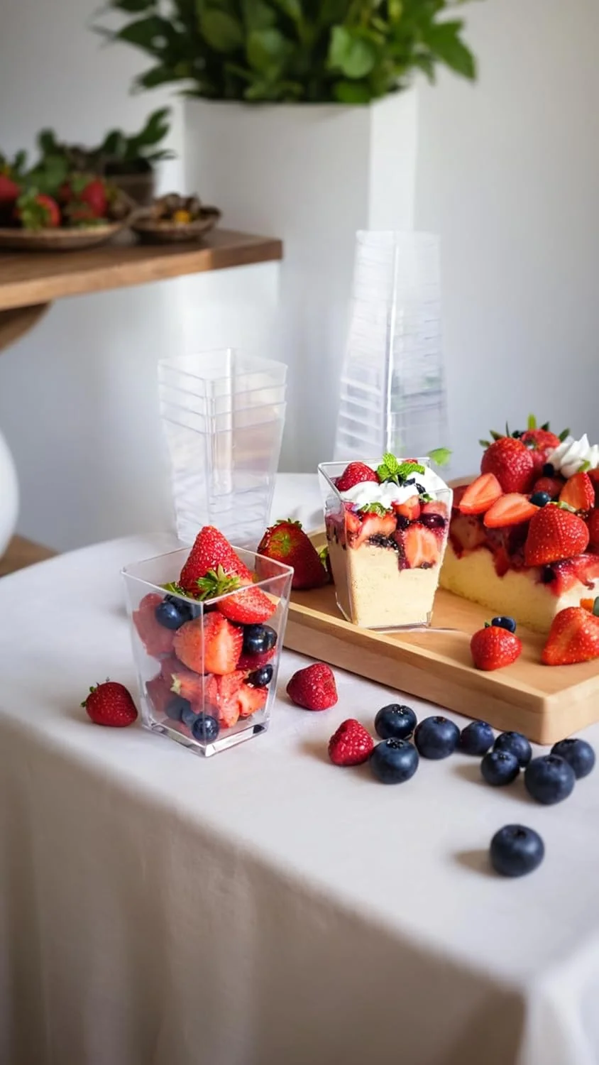 ظروف دسر مینی Sweet seven، بسته 50 عددی، 150 میلی لیتری، همراه با قاشق - ظروف شات مربعی پلاستیکی شفاف و قابل استفاده مجدد برای پارفه، پیش غذا و لیوان دسر ظروف دسر مینی Sweet seven، بسته 50 عددی، 150 میلی لیتری، همراه با قاشق - ظروف شات مربعی پلاستیکی شفاف و قابل استفاده مجدد برای پارفه، پیش غذا و لیوان دسر