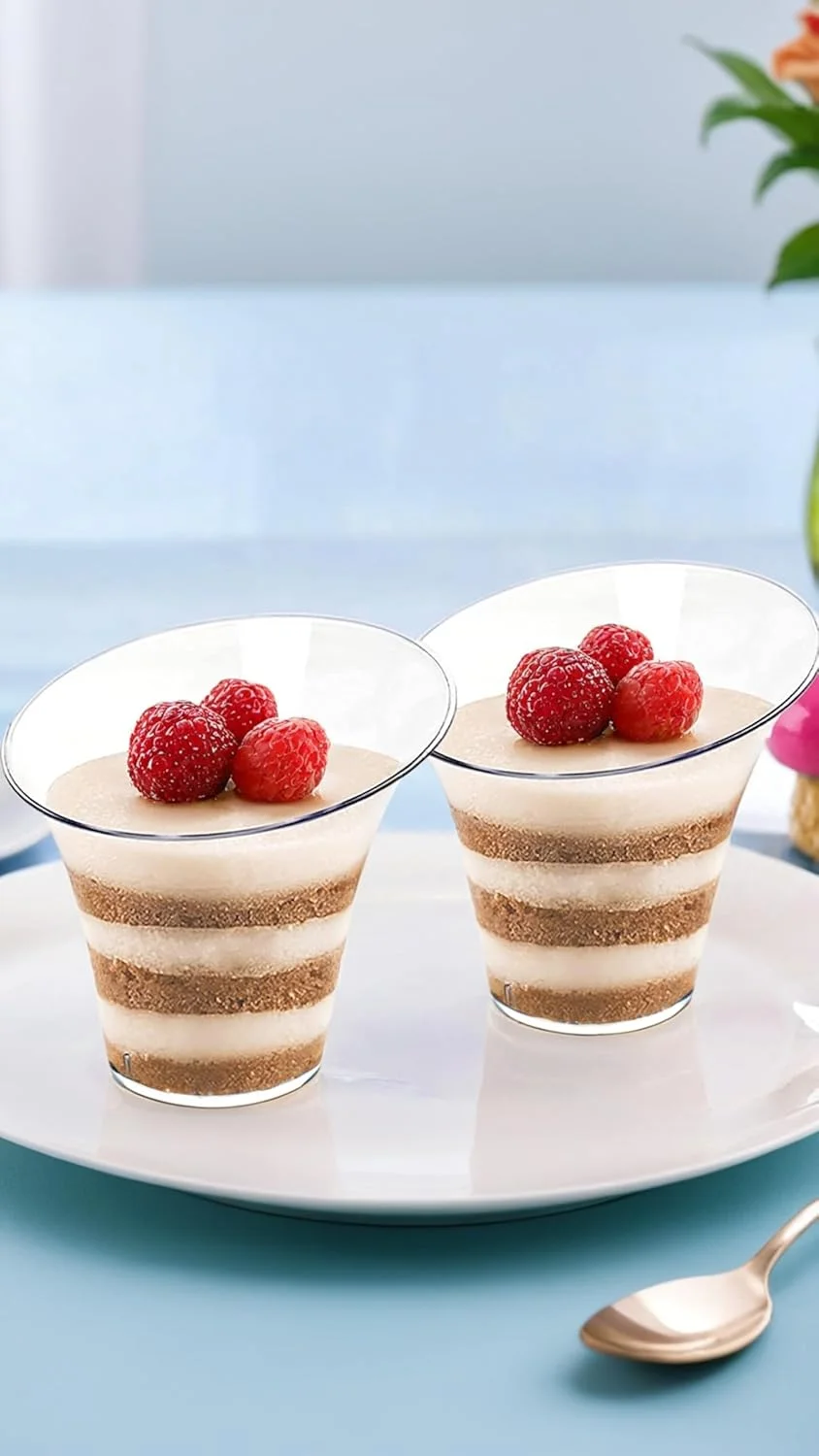 ظروف دسر پلاستیکی شفاف Sweet seven، بسته 50 عددی - ظروف پارفیت گرد مورب 140 میلی لیتری برای دسر، پودینگ، موس، مهمانی ظروف دسر پلاستیکی شفاف Sweet seven، بسته 50 عددی - ظروف پارفیت گرد مورب 140 میلی لیتری برای دسر، پودینگ، موس، مهمانی