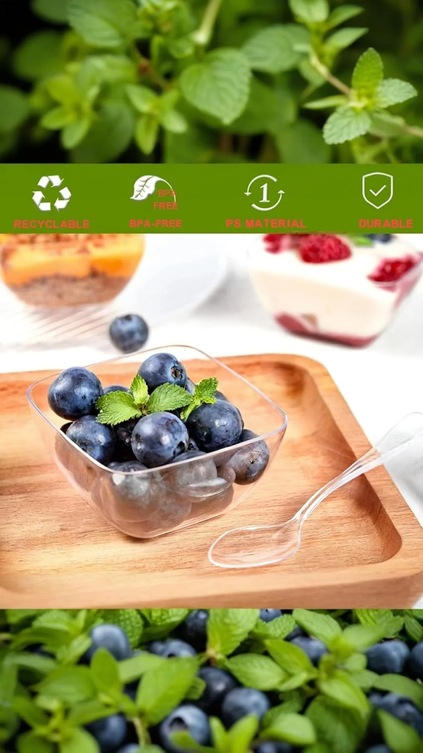 ظروف دسر مینیاتوری 100 عددی Sweet Seven همراه با قاشق - کاسه های شفاف یکبار مصرف 2 اونسی برای دسرهای شیک، ایده آل برای مهمانی ها و مناسبت های خاص ظروف دسر مینیاتوری 100 عددی Sweet Seven همراه با قاشق - کاسه های شفاف یکبار مصرف 2 اونسی برای دسرهای شیک، ایده آل برای مهمانی ها و مناسبت های خاص