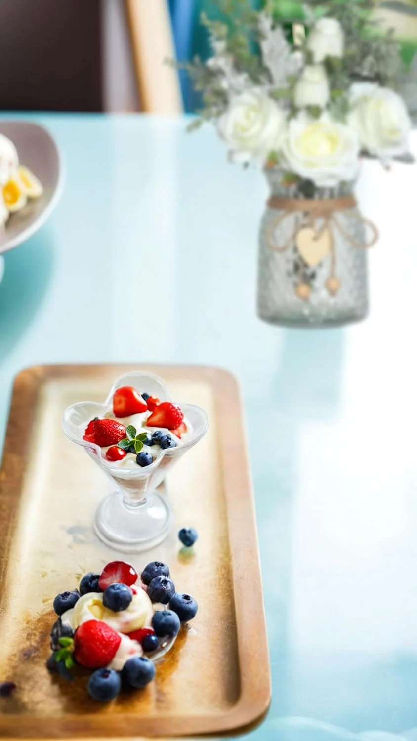 ظروف بستنی خوری شیشه ای Sweet seven - بسته 6 عددی، 192 میلی لیتر، فنجان های دسر پایه دار برای میلک شیک، پارفه، پودینگ و میوه - لیوان های بستنی خوری شبدری شکل شفاف ظروف بستنی خوری شیشه ای Sweet seven - بسته 6 عددی، 192 میلی لیتر، فنجان های دسر پایه دار برای میلک شیک، پارفه، پودینگ و میوه - لیوان های بستنی خوری شبدری شکل شفاف