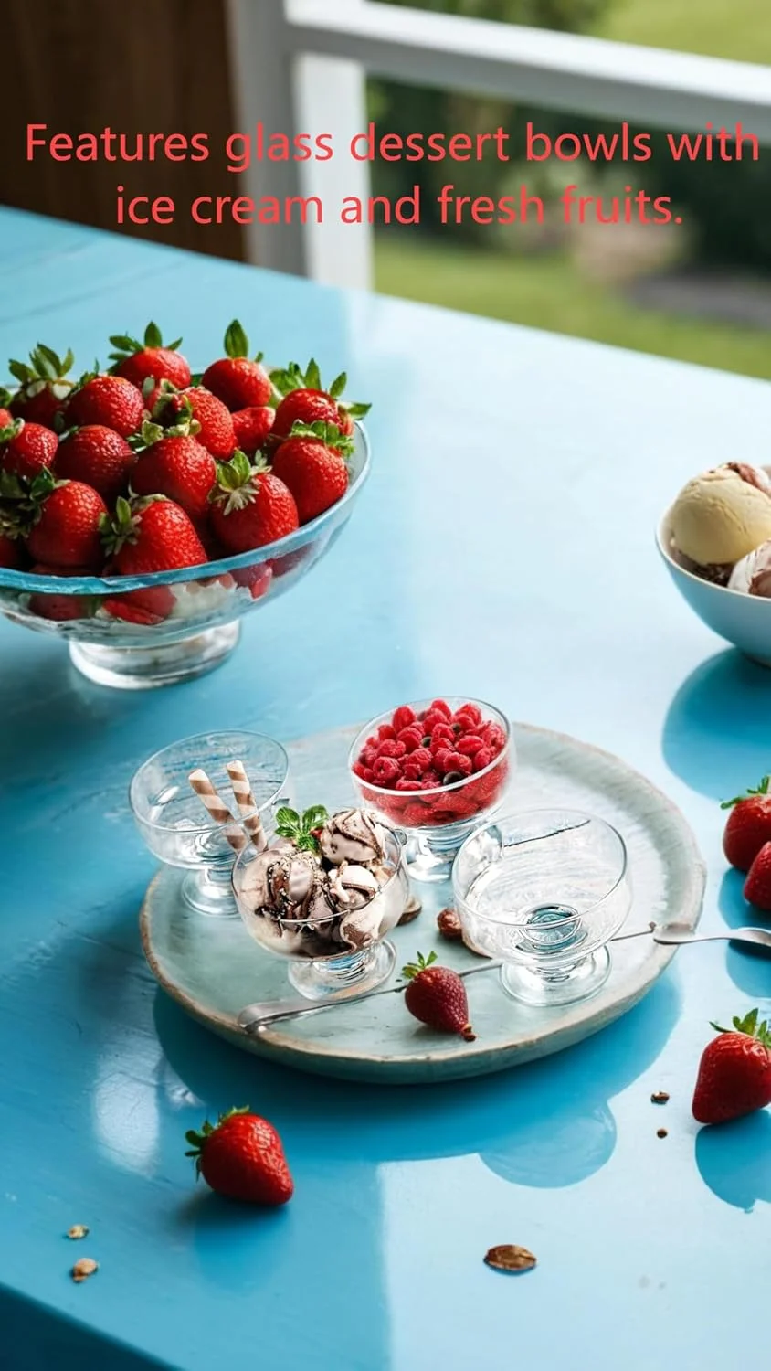 ست 6 عددی جام دسر شیشه ای Sweet Seven - کاسه های پایه دار 265 میلی لیتری بدون سرب برای ترایفل، پارفه، بستنی، آجیل و موارد دیگر ست 6 عددی جام دسر شیشه ای Sweet Seven - کاسه های پایه دار 265 میلی لیتری بدون سرب برای ترایفل، پارفه، بستنی، آجیل و موارد دیگر