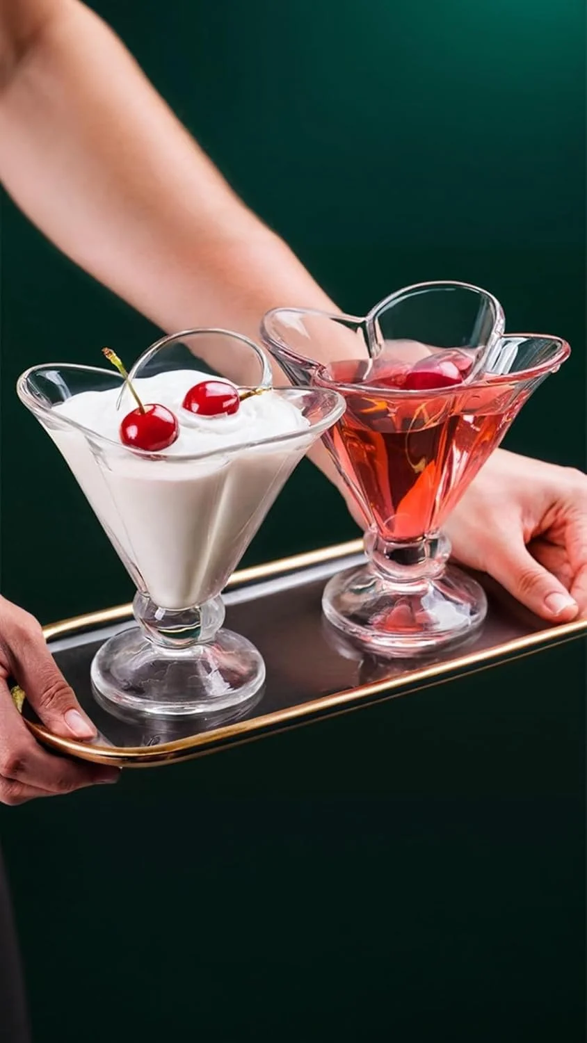 ظروف بستنی خوری شیشه ای Sweet seven - بسته 6 عددی، 192 میلی لیتر، فنجان های دسر پایه دار برای میلک شیک، پارفه، پودینگ و میوه - لیوان های بستنی خوری شبدری شکل شفاف ظروف بستنی خوری شیشه ای Sweet seven - بسته 6 عددی، 192 میلی لیتر، فنجان های دسر پایه دار برای میلک شیک، پارفه، پودینگ و میوه - لیوان های بستنی خوری شبدری شکل شفاف