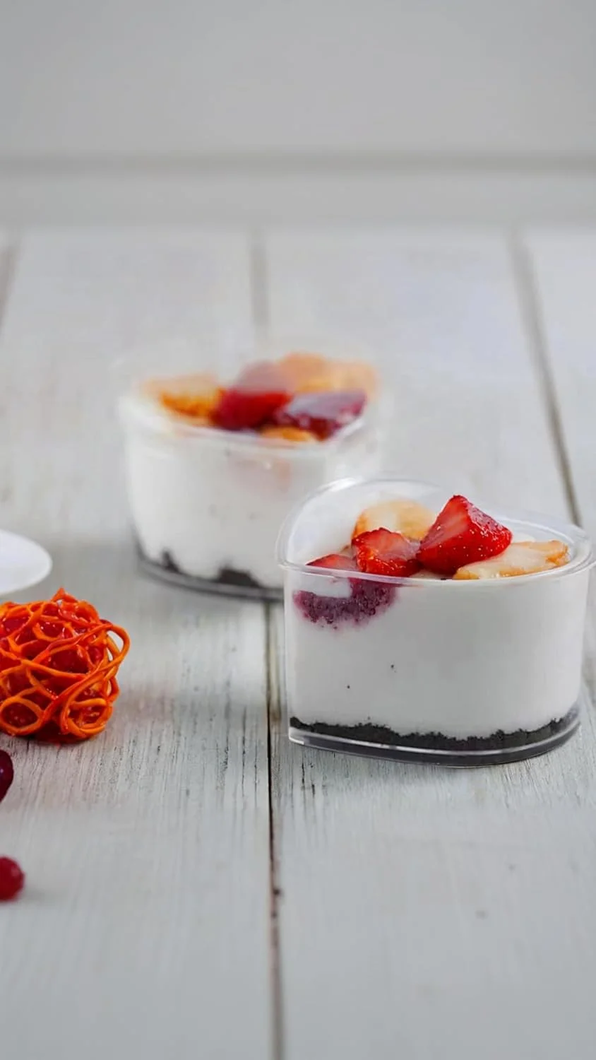 ظروف دسر قلبی شکل Sweet seven بسته 50 عددی - ظروف دسر مینی پلاستیکی قابل استفاده مجدد 150 میلی لیتری برای پودینگ، موس و موارد دیگر - ایده آل برای مهمانی های دسر ظروف دسر قلبی شکل Sweet seven بسته 50 عددی - ظروف دسر مینی پلاستیکی قابل استفاده مجدد 150 میلی لیتری برای پودینگ، موس و موارد دیگر - ایده آل برای مهمانی های دسر