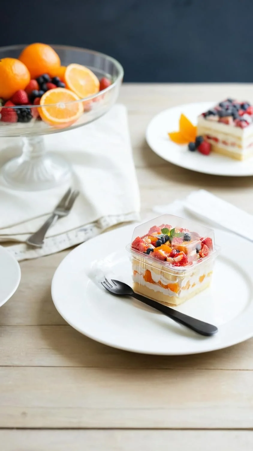 ظروف دسر پلاستیکی شفاف 100 عددی Sweet seven با حجم 8 اونس به همراه درب و قاشق - ظروف دسر بیرون بر برای ماست میوه ای، پودینگ میوه، موس و شورت کیک ظروف دسر پلاستیکی شفاف 100 عددی Sweet seven با حجم 8 اونس به همراه درب و قاشق - ظروف دسر بیرون بر برای ماست میوه ای، پودینگ میوه، موس و شورت کیک