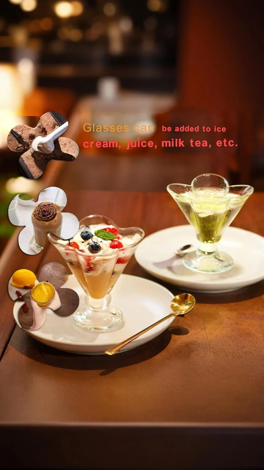 ظروف بستنی خوری شیشه ای Sweet seven - بسته 6 عددی، 192 میلی لیتر، فنجان های دسر پایه دار برای میلک شیک، پارفه، پودینگ و میوه - لیوان های بستنی خوری شبدری شکل شفاف ظروف بستنی خوری شیشه ای Sweet seven - بسته 6 عددی، 192 میلی لیتر، فنجان های دسر پایه دار برای میلک شیک، پارفه، پودینگ و میوه - لیوان های بستنی خوری شبدری شکل شفاف