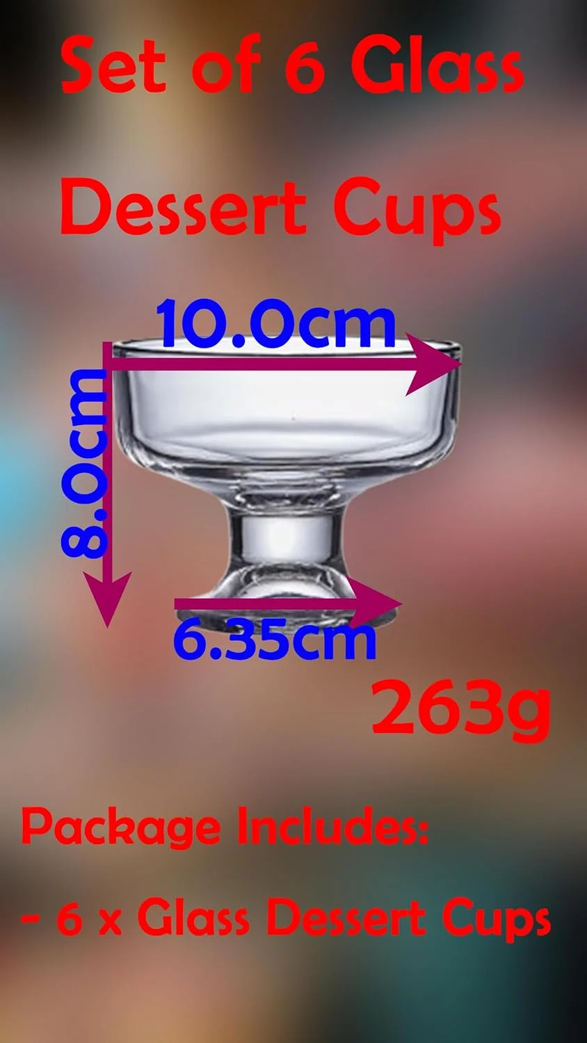 ست 6 عددی جام دسر شیشه ای Sweet Seven - کاسه های پایه دار 265 میلی لیتری بدون سرب برای ترایفل، پارفه، بستنی، آجیل و موارد دیگر ست 6 عددی جام دسر شیشه ای Sweet Seven - کاسه های پایه دار 265 میلی لیتری بدون سرب برای ترایفل، پارفه، بستنی، آجیل و موارد دیگر