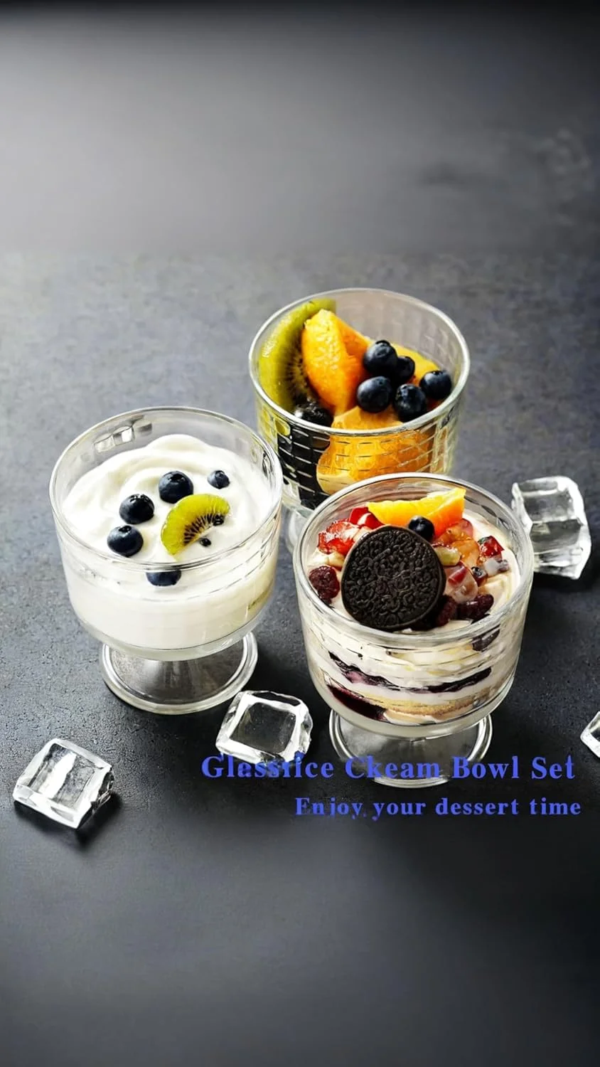 ست 4 عددی کاسه دسر پایه دار کریستالی سوییت سون، مناسب بستنی، دسر، پارفه، میلک شیک، میوه، پودینگ، تنقلات، غلات و آجیل - 290 میلی لیتر ست 4 عددی کاسه دسر پایه دار کریستالی سوییت سون، مناسب بستنی، دسر، پارفه، میلک شیک، میوه، پودینگ، تنقلات، غلات و آجیل - 290 میلی لیتر