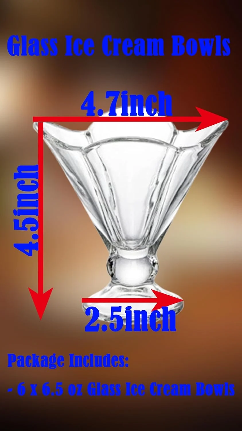 ظروف بستنی خوری شیشه ای Sweet seven - بسته 6 عددی، 192 میلی لیتر، فنجان های دسر پایه دار برای میلک شیک، پارفه، پودینگ و میوه - لیوان های بستنی خوری شبدری شکل شفاف ظروف بستنی خوری شیشه ای Sweet seven - بسته 6 عددی، 192 میلی لیتر، فنجان های دسر پایه دار برای میلک شیک، پارفه، پودینگ و میوه - لیوان های بستنی خوری شبدری شکل شفاف