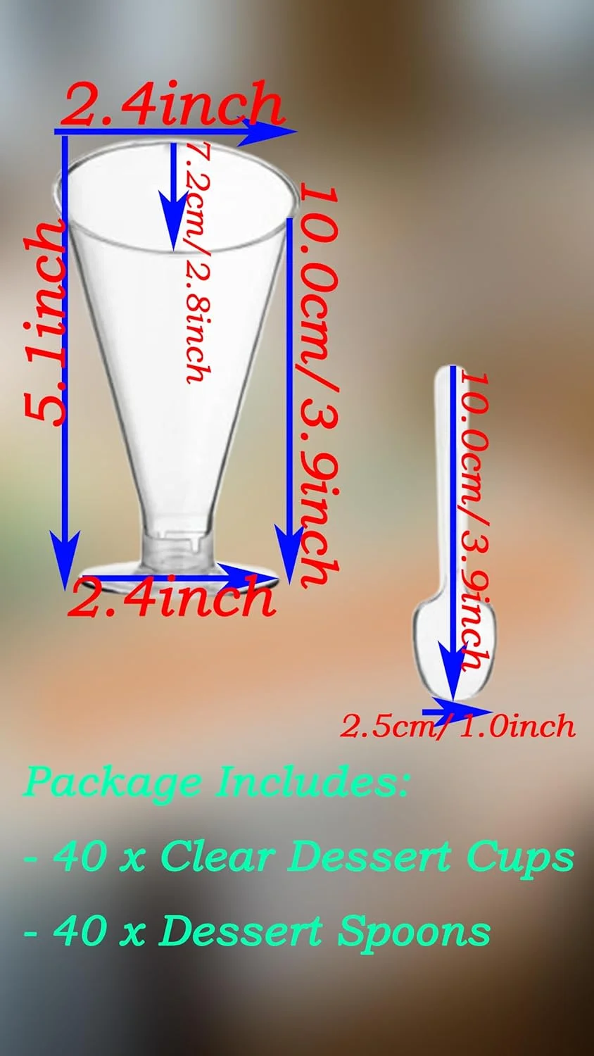 شیرین سون بسته 40 عددی فنجان و قاشق دسر شفاف - پلاستیکی 4 اونس برای دورهمی های خانگی، رویدادها، مهمانی ها، عروسی ها شیرین سون بسته 40 عددی فنجان و قاشق دسر شفاف - پلاستیکی 4 اونس برای دورهمی های خانگی، رویدادها، مهمانی ها، عروسی ها