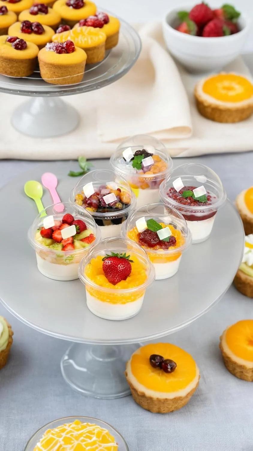 ظروف دسر شفاف Sweet Seven، بسته 100 عددی، همراه با درب گنبدی - ظروف مهمانی چند منظوره برای نوشیدنی های سرد، بستنی، کیک فنجانی، پارفه (250 میلی لیتر) ظروف دسر شفاف Sweet Seven، بسته 100 عددی، همراه با درب گنبدی - ظروف مهمانی چند منظوره برای نوشیدنی های سرد، بستنی، کیک فنجانی، پارفه (250 میلی لیتر)