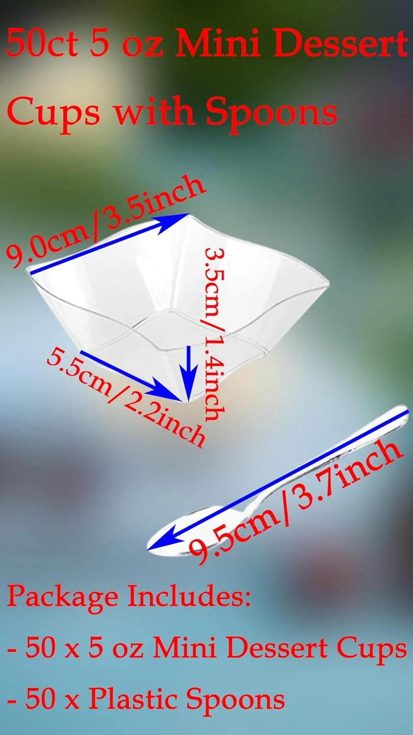 ظروف دسر مینی 50 عددی Sweet Seven با قاشق - ست پذیرایی مهمانی شفاف و قابل استفاده مجدد برای پیش غذا و اردور ظروف دسر مینی 50 عددی Sweet Seven با قاشق - ست پذیرایی مهمانی شفاف و قابل استفاده مجدد برای پیش غذا و اردور