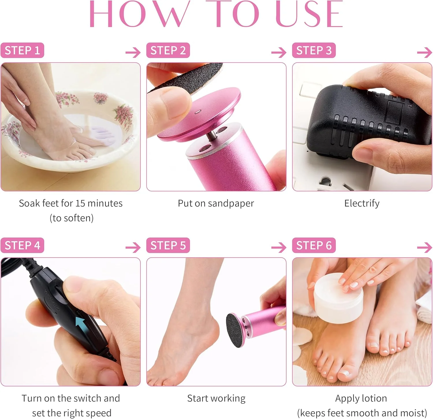 سوهان برقی پا، سوهان برقی پا با 60 عدد کاغذ سنباده تعویضی، سمباده پا خود چسب با چرخش 360 درجه، پوسته آلومینیومی، ناحیه سوهان کاری بزرگ و کنترل کننده سرعت قابل تنظیم سوهان برقی پا، سوهان برقی پا با 60 عدد کاغذ سنباده تعویضی، سمباده پا خود چسب با چرخش 360 درجه، پوسته آلومینیومی، ناحیه سوهان کاری بزرگ و کنترل کننده سرعت قابل تنظیم