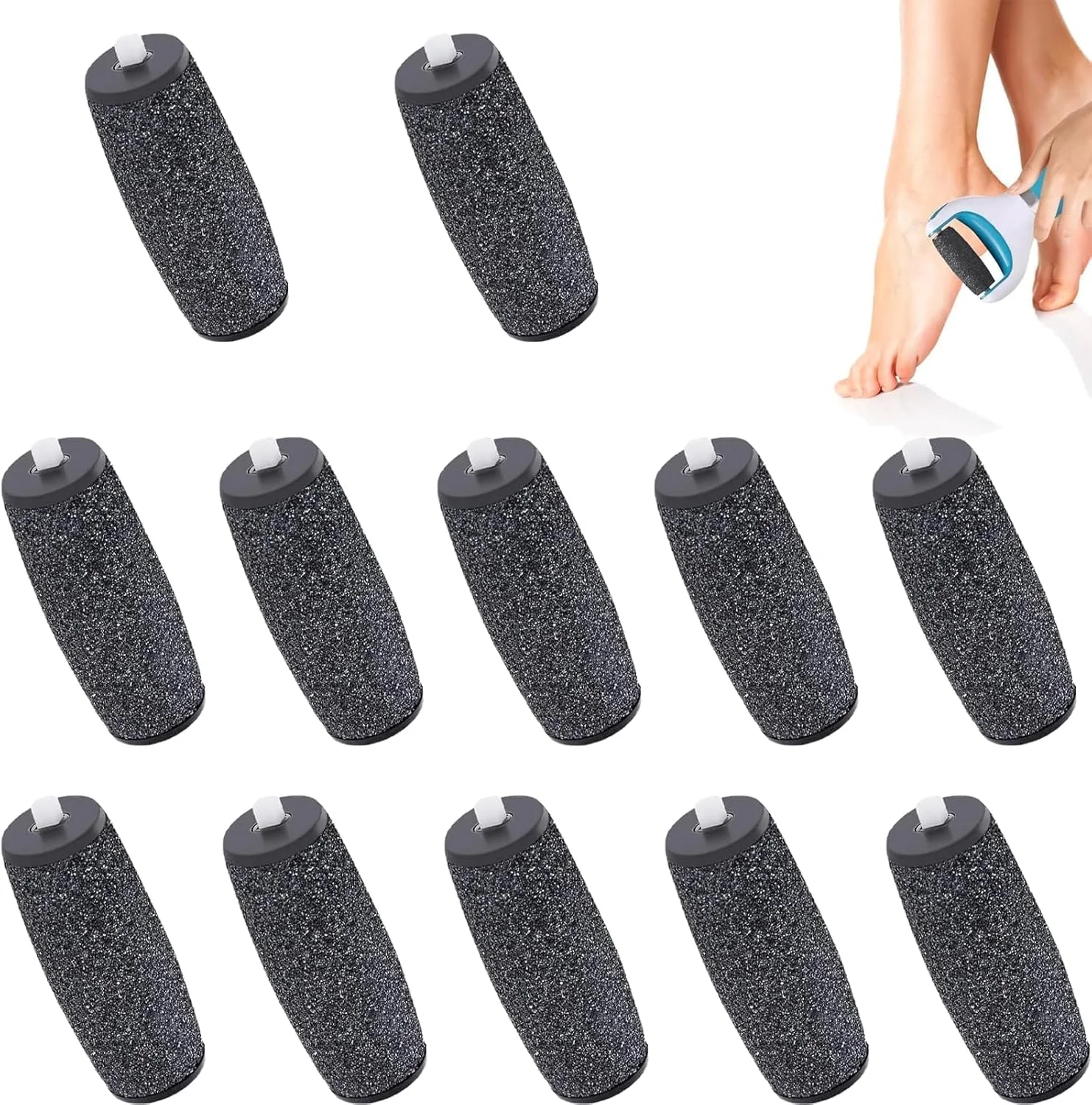 بسته 12 عددی غلطک یدکی از بین برنده پینه شول، بسته پرکننده برای سرهای غلطکی سوهان برقی پا، سازگار با Scholl Velvet Smooth، برای از بین بردن پینه بسته 12 عددی غلطک یدکی از بین برنده پینه شول، بسته پرکننده برای سرهای غلطکی سوهان برقی پا، سازگار با Scholl Velvet Smooth، برای از بین بردن پینه