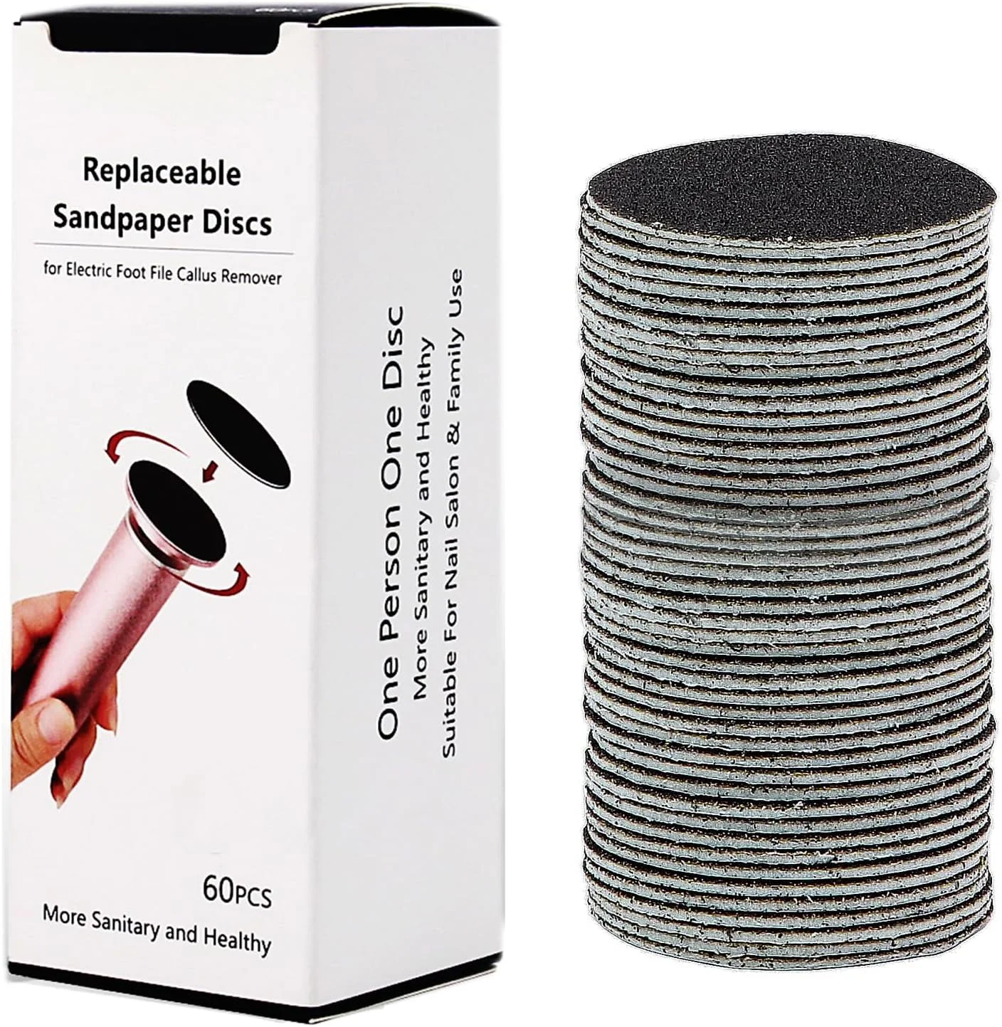 ۶۰ عدد دیسک سمباده ای قابل تعویض برای سوهان برقی پا و از بین برنده پینه (درجه زبری ۸۰) ۶۰ عدد دیسک سمباده ای قابل تعویض برای سوهان برقی پا و از بین برنده پینه (درجه زبری ۸۰)