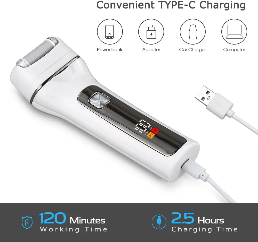 سوهان برقی پدیکور دو غلتکی با 1 غلتک جایگزین و 2 ابزار جانبی، از بین برنده پینه پا، سوهان الکترونیکی مراقبت از پا با نمایشگر LED و چراغ، دستگاه مراقبت از پا 2 سرعته، ست پدیکور سوهان برقی پدیکور دو غلتکی با 1 غلتک جایگزین و 2 ابزار جانبی، از بین برنده پینه پا، سوهان الکترونیکی مراقبت از پا با نمایشگر LED و چراغ، دستگاه مراقبت از پا 2 سرعته، ست پدیکور