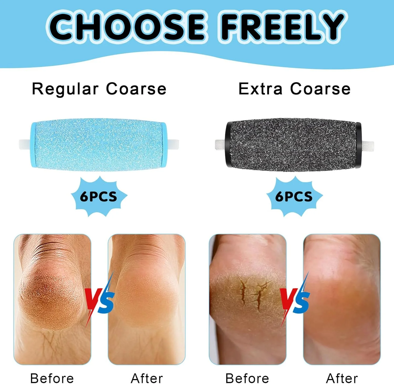 ۱۲ عدد غلتک یدکی زبر برای پا، سری غلتکی یدکی بسیار زبر، سری غلتکی یدکی سازگار با ابزار برقی از بین برنده پینه پا ۱۲ عدد غلتک یدکی زبر برای پا، سری غلتکی یدکی بسیار زبر، سری غلتکی یدکی سازگار با ابزار برقی از بین برنده پینه پا