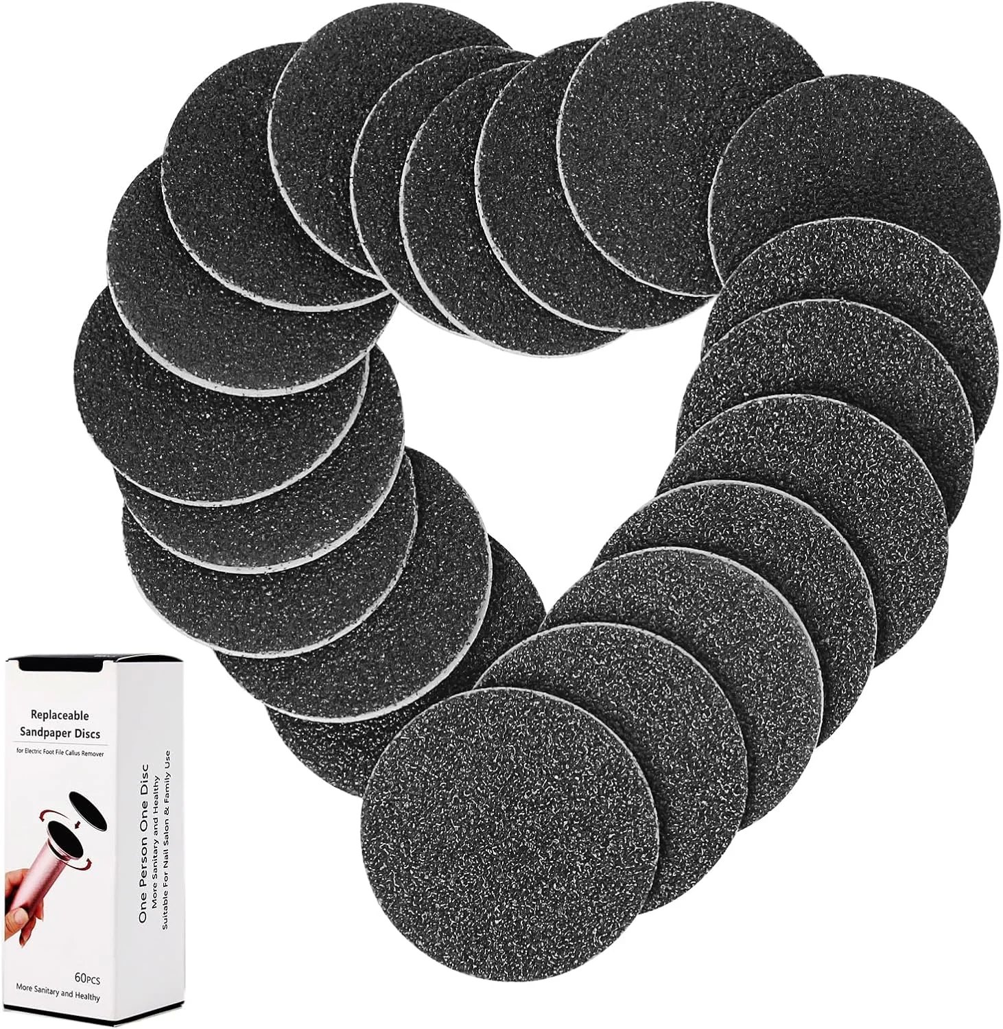 ۶۰ عدد دیسک سمباده ای قابل تعویض برای سوهان برقی پا و از بین برنده پینه (درجه زبری ۸۰) ۶۰ عدد دیسک سمباده ای قابل تعویض برای سوهان برقی پا و از بین برنده پینه (درجه زبری ۸۰)