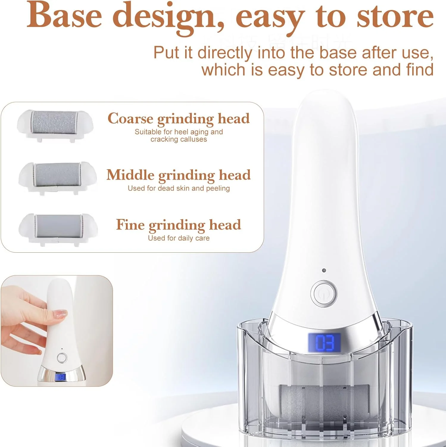 سوهان برقی پا از بین برنده پینه با 3 غلتک تعویضی، ابزار پدیکور قابل شارژ و ضد آب برای پوست خشک و مرده، پوست سخت و پاشنه های ترک خورده، لایه بردار حرفه ای مراقبت از پا برای زنان و مردان سوهان برقی پا از بین برنده پینه با 3 غلتک تعویضی، ابزار پدیکور قابل شارژ و ضد آب برای پوست خشک و مرده، پوست سخت و پاشنه های ترک خورده، لایه بردار حرفه ای مراقبت از پا برای زنان و مردان