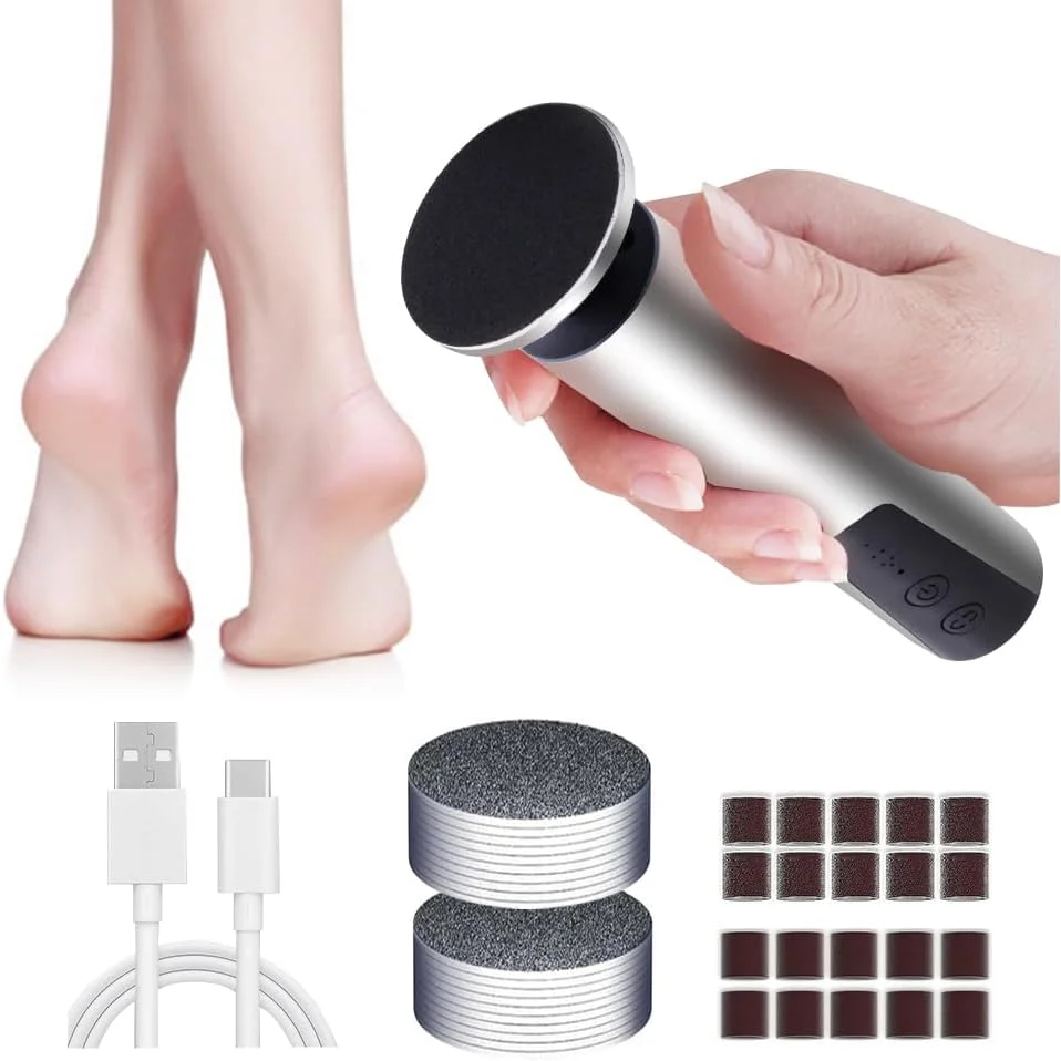 سوهان برقی شارژی پا، سنگ سمباده برقی بی سیم از بین برنده پینه پا به همراه سوهان ناخن 2 در 1، ترک خوردگی و پینه های خشک با دیسک سمباده ای، 6 سرعت قابل تنظیم سوهان برقی شارژی پا، سنگ سمباده برقی بی سیم از بین برنده پینه پا به همراه سوهان ناخن 2 در 1، ترک خوردگی و پینه های خشک با دیسک سمباده ای، 6 سرعت قابل تنظیم