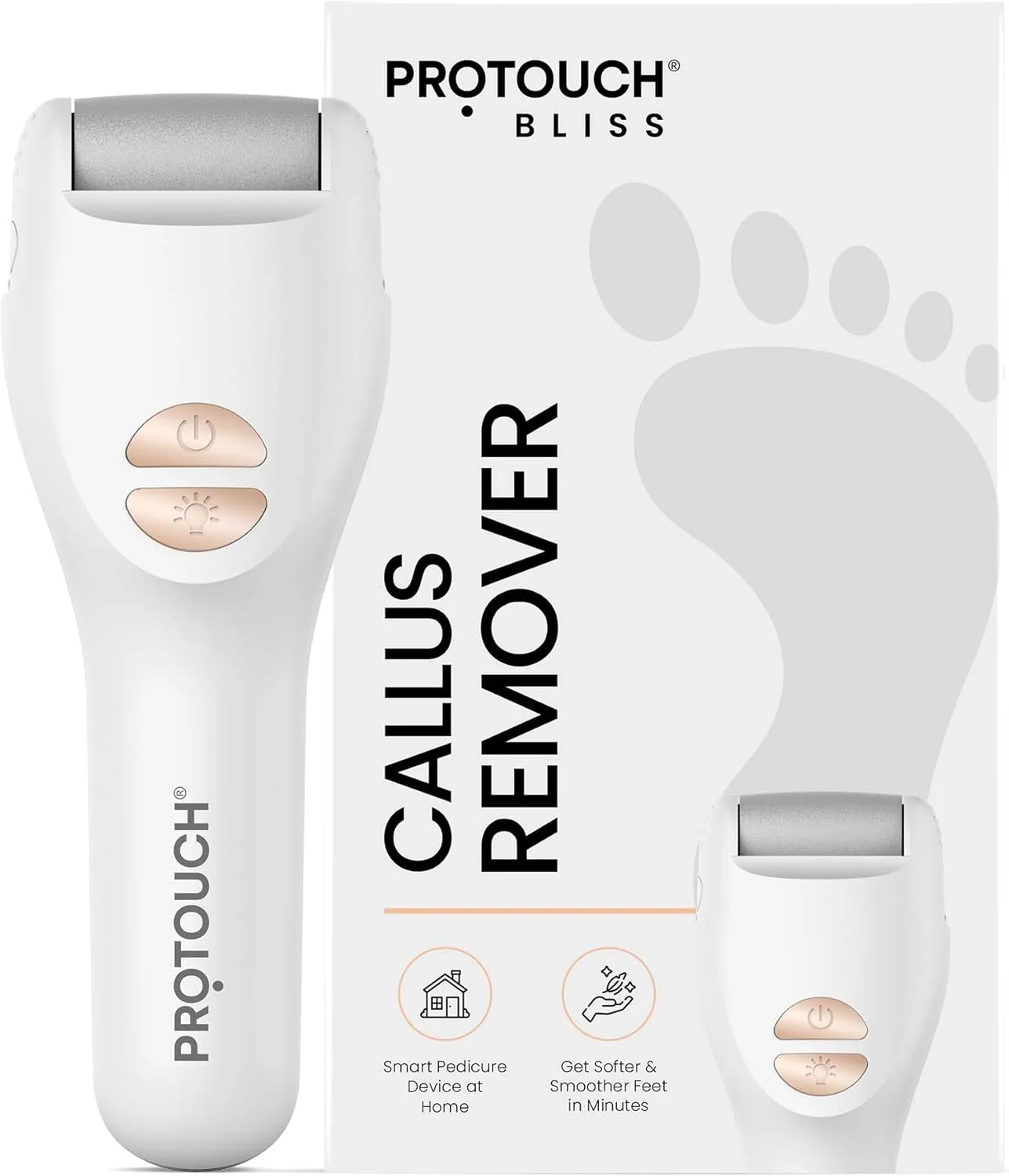 سوهان برقی پینه پا پروتوچ Bliss | اسکرابر برقی شارژی پا برای پوست مرده و پاشنه های ترک خورده | 3 سری غلتکی، 2 سرعت | ابزار حرفه ای پدیکور سوهان برقی پینه پا پروتوچ Bliss | اسکرابر برقی شارژی پا برای پوست مرده و پاشنه های ترک خورده | 3 سری غلتکی، 2 سرعت | ابزار حرفه ای پدیکور