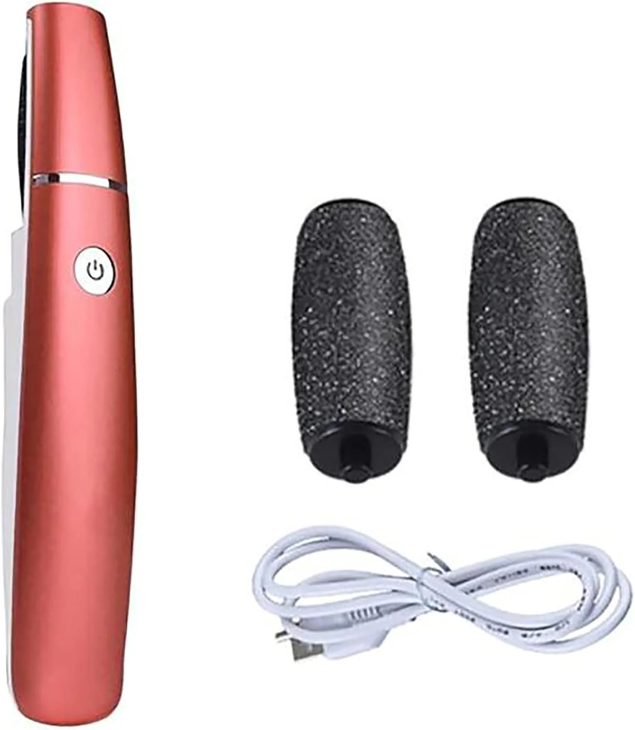 سوهان برقی قابل حمل پا با چراغ LED، حذف کننده پینه USB، 2 غلتک ابزار مراقبت از پوست مرده برای پاهای ترک خورده، سفید (قرمز) سوهان برقی قابل حمل پا با چراغ LED، حذف کننده پینه USB، 2 غلتک ابزار مراقبت از پوست مرده برای پاهای ترک خورده، سفید (قرمز)