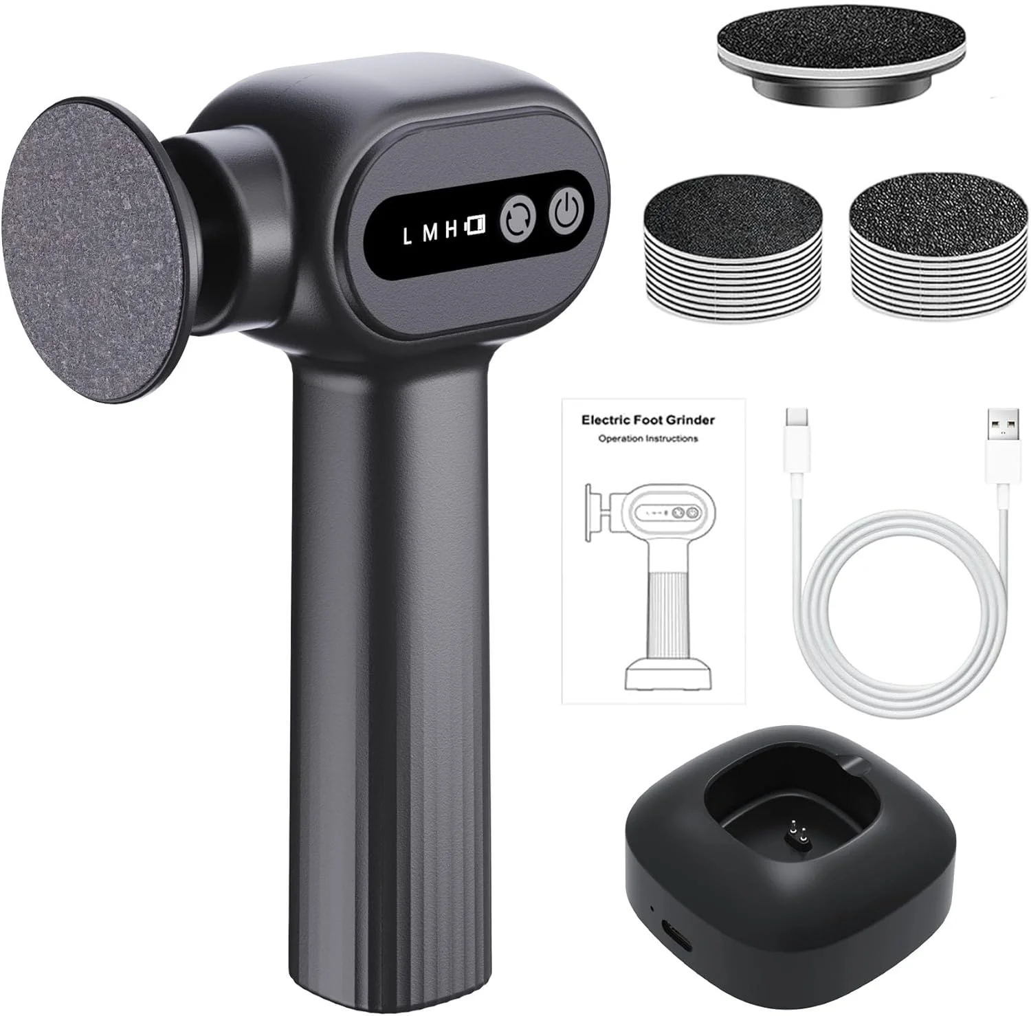 سوهان برقی شارژی پا - سمباده های قابل تعویض، سوهان حرفه ای پا با 6 سرعت قابل تنظیم، سوهان برقی بی سیم پا، ابزار پدیکور برای پوست مرده و پاشنه های ترک خورده سوهان برقی شارژی پا - سمباده های قابل تعویض، سوهان حرفه ای پا با 6 سرعت قابل تنظیم، سوهان برقی بی سیم پا، ابزار پدیکور برای پوست مرده و پاشنه های ترک خورده