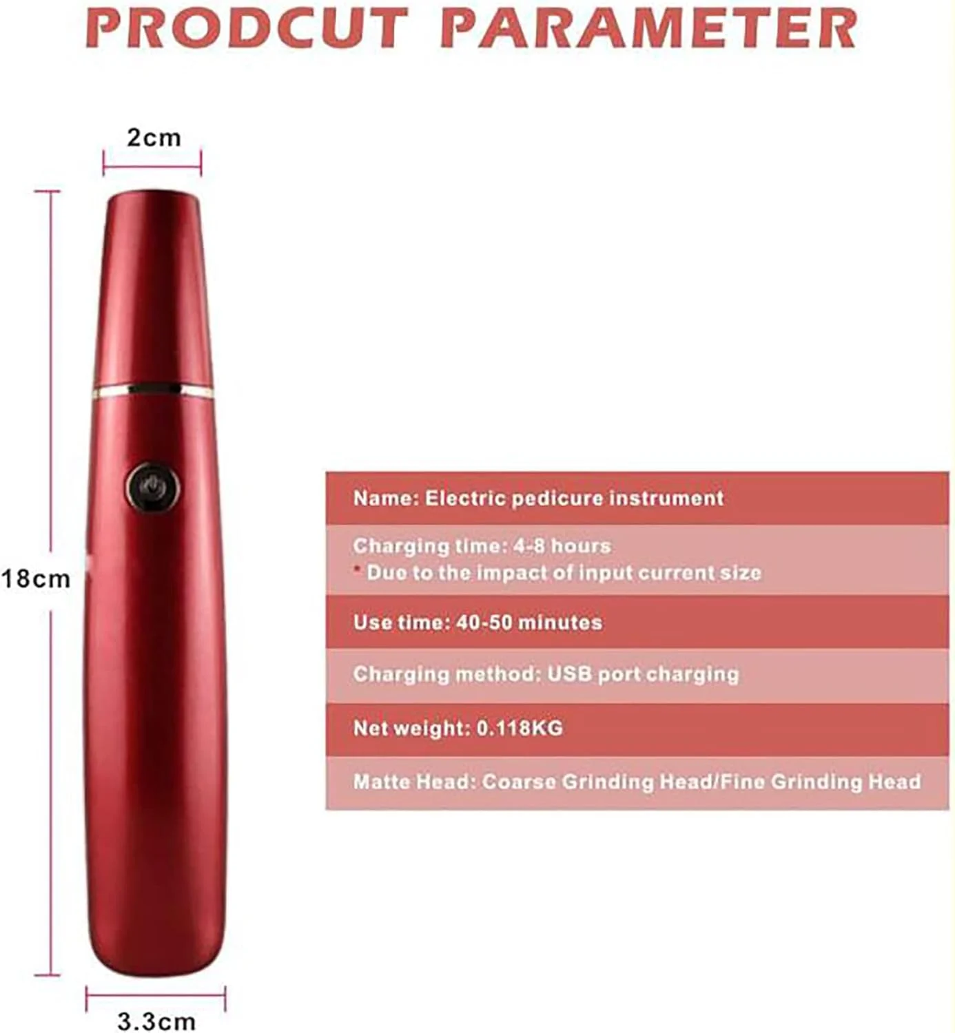 سوهان برقی قابل حمل پا با چراغ LED، حذف کننده پینه USB، 2 غلتک ابزار مراقبت از پوست مرده برای پاهای ترک خورده، سفید (قرمز) سوهان برقی قابل حمل پا با چراغ LED، حذف کننده پینه USB، 2 غلتک ابزار مراقبت از پوست مرده برای پاهای ترک خورده، سفید (قرمز)