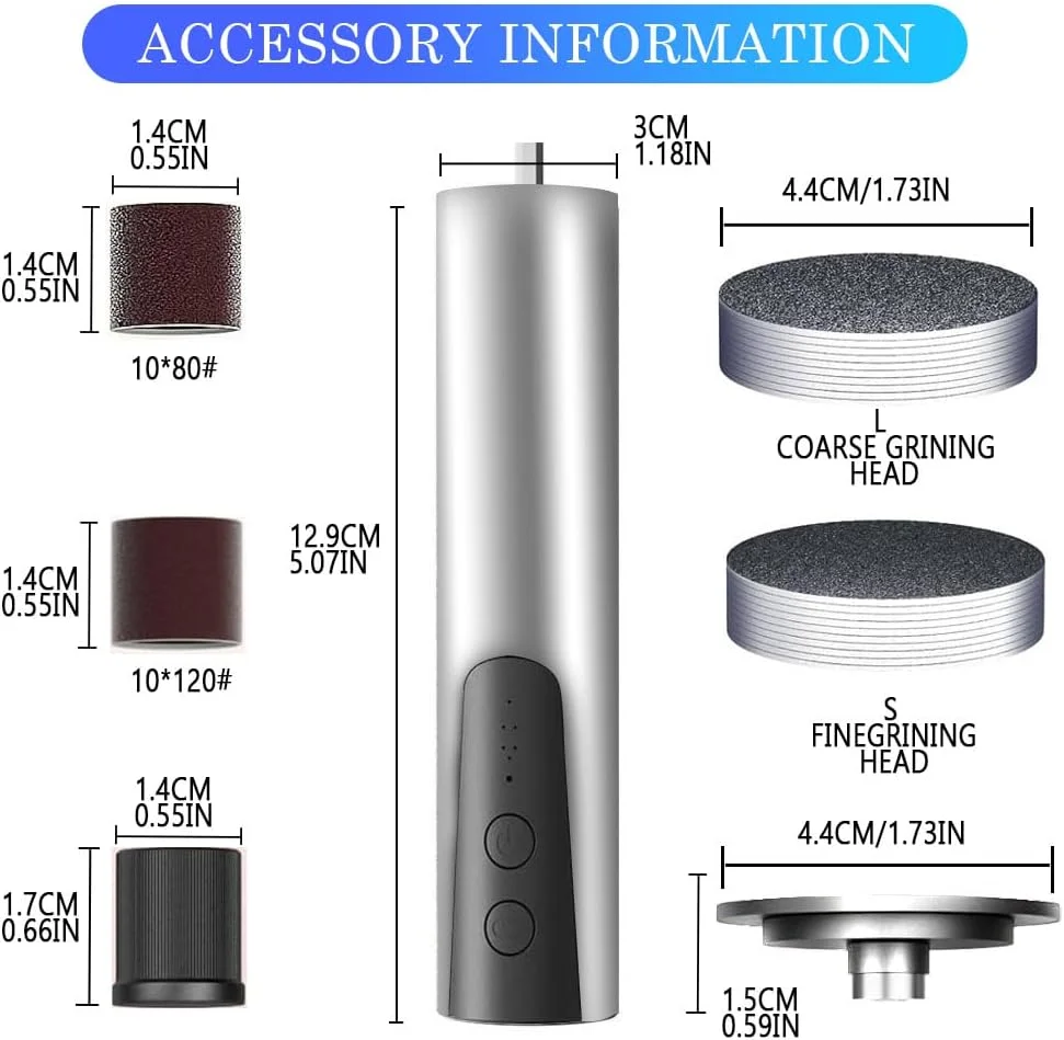 سوهان برقی شارژی پا، سنگ سمباده برقی بی سیم از بین برنده پینه پا به همراه سوهان ناخن 2 در 1، ترک خوردگی و پینه های خشک با دیسک سمباده ای، 6 سرعت قابل تنظیم سوهان برقی شارژی پا، سنگ سمباده برقی بی سیم از بین برنده پینه پا به همراه سوهان ناخن 2 در 1، ترک خوردگی و پینه های خشک با دیسک سمباده ای، 6 سرعت قابل تنظیم