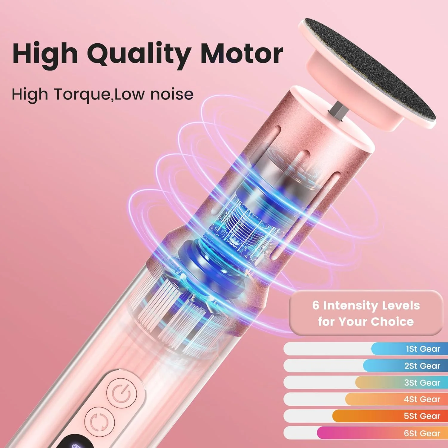 سوهان برقی پا 2 در 1، سوهان برقی حرفه ای پا با سرعت 2000 دور در دقیقه و 6 تنظیمات قابل تنظیم، سوهان پا قابل شارژ و دریل ناخن با 40 عدد دیسک سمباده (صورتی) سوهان برقی پا 2 در 1، سوهان برقی حرفه ای پا با سرعت 2000 دور در دقیقه و 6 تنظیمات قابل تنظیم، سوهان پا قابل شارژ و دریل ناخن با 40 عدد دیسک سمباده (صورتی)