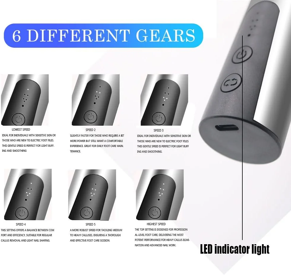 سوهان برقی شارژی پا، سنگ سمباده برقی بی سیم از بین برنده پینه پا به همراه سوهان ناخن 2 در 1، ترک خوردگی و پینه های خشک با دیسک سمباده ای، 6 سرعت قابل تنظیم سوهان برقی شارژی پا، سنگ سمباده برقی بی سیم از بین برنده پینه پا به همراه سوهان ناخن 2 در 1، ترک خوردگی و پینه های خشک با دیسک سمباده ای، 6 سرعت قابل تنظیم