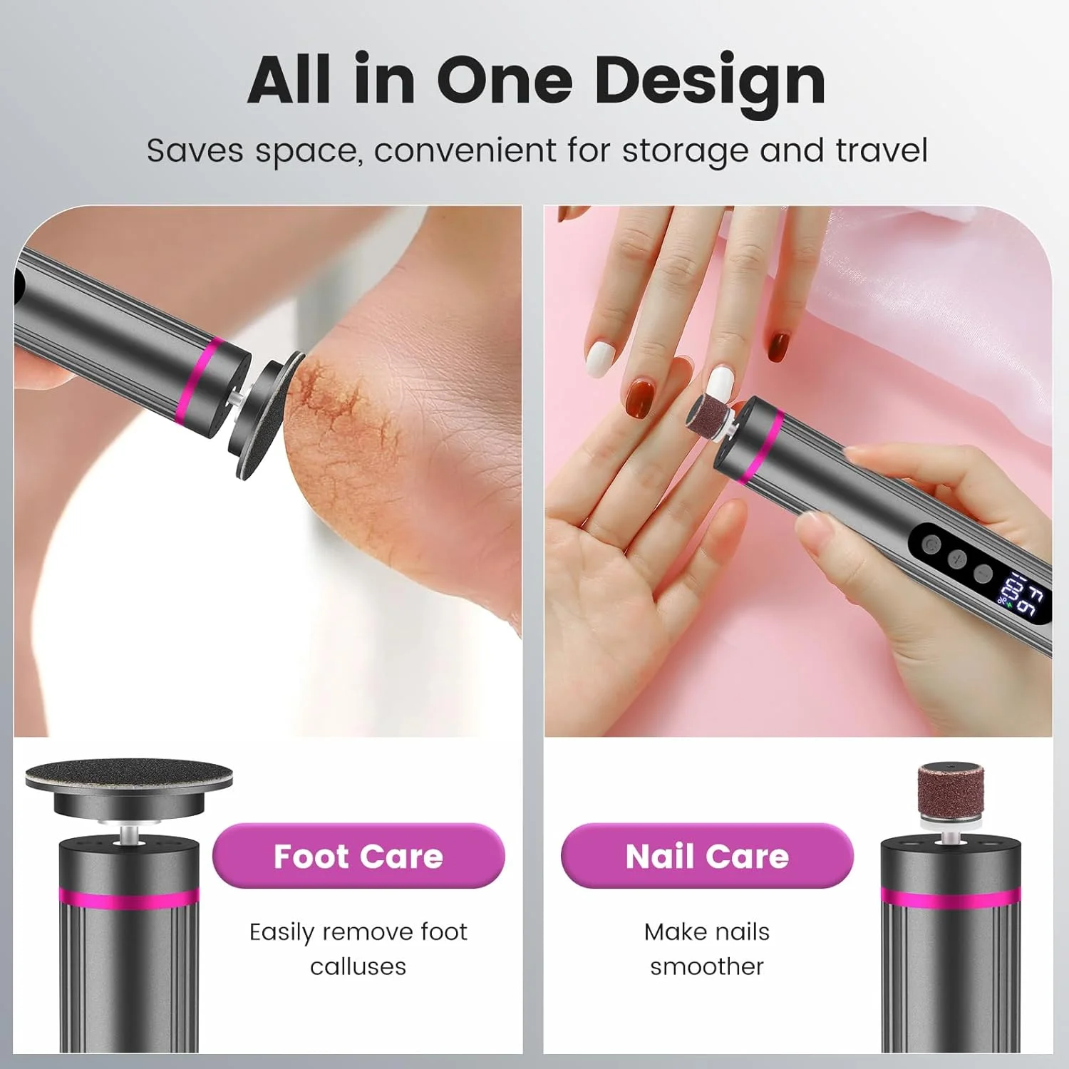 سوهان پا و دریل ناخن 2 در 1، از بین برنده پینه برقی قابل شارژ پا با 9 تنظیمات قابل تنظیم، صفحه نمایش دیجیتال، از بین برنده پینه برقی برای پا، اسکرابر پا برای زنان و مردان (مشکی) سوهان پا و دریل ناخن 2 در 1، از بین برنده پینه برقی قابل شارژ پا با 9 تنظیمات قابل تنظیم، صفحه نمایش دیجیتال، از بین برنده پینه برقی برای پا، اسکرابر پا برای زنان و مردان (مشکی)