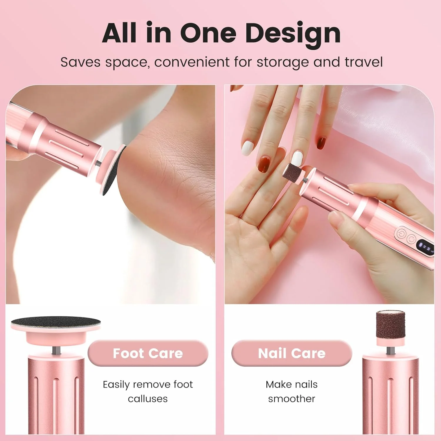 سوهان برقی پا 2 در 1، سوهان برقی حرفه ای پا با سرعت 2000 دور در دقیقه و 6 تنظیمات قابل تنظیم، سوهان پا قابل شارژ و دریل ناخن با 40 عدد دیسک سمباده (صورتی) سوهان برقی پا 2 در 1، سوهان برقی حرفه ای پا با سرعت 2000 دور در دقیقه و 6 تنظیمات قابل تنظیم، سوهان پا قابل شارژ و دریل ناخن با 40 عدد دیسک سمباده (صورتی)