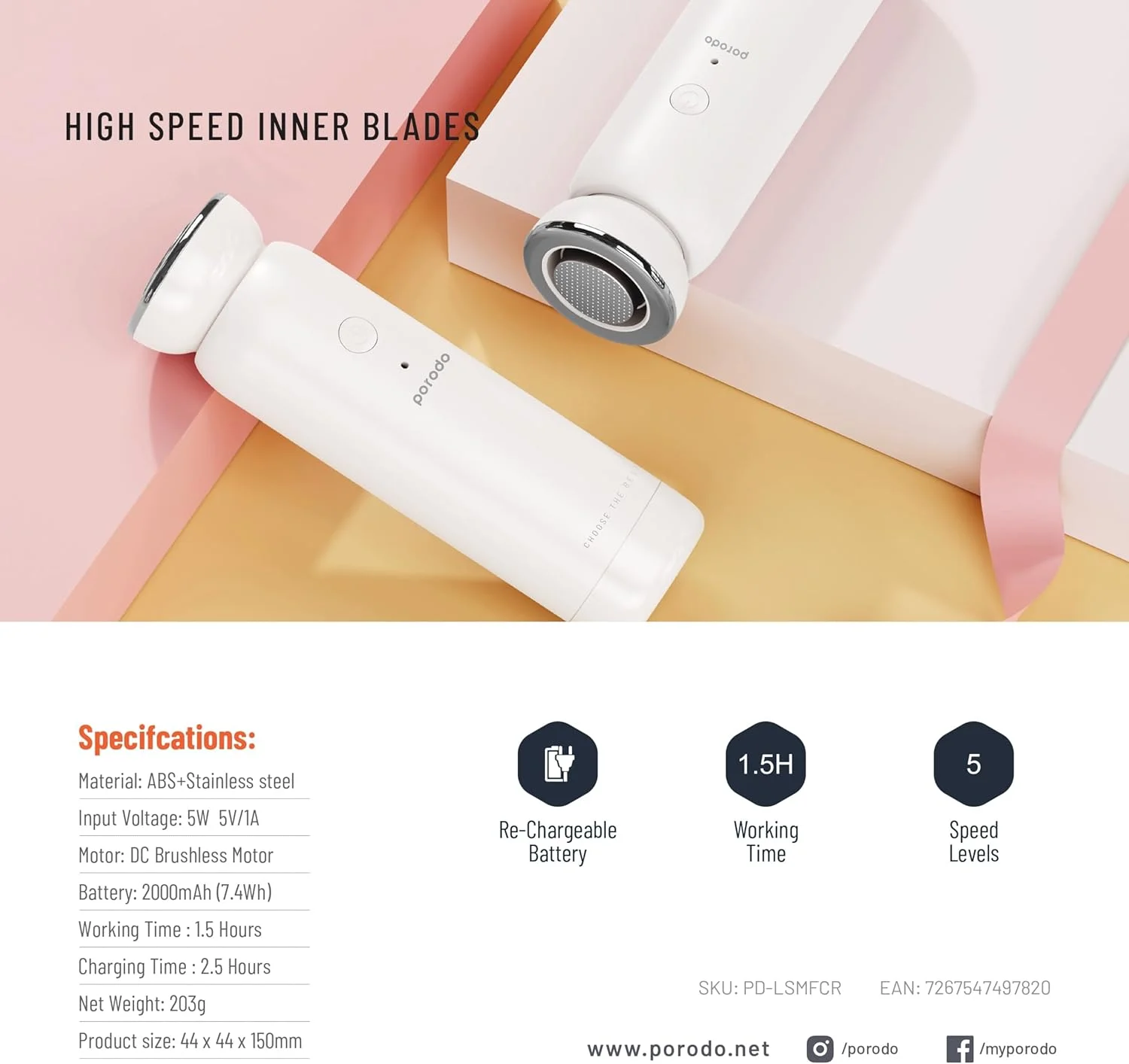 سوهان برقی پدیکور پاشنه پا پرودو با 3 سری سمباده، حذف سریع پوست مرده، 5 سطح سرعت برای پوست های حساس، بی سیم و اندازه جمع و جور، ابزار پدیکور برای پاشنه و کف پا ترک خورده و خشک سوهان برقی پدیکور پاشنه پا پرودو با 3 سری سمباده، حذف سریع پوست مرده، 5 سطح سرعت برای پوست های حساس، بی سیم و اندازه جمع و جور، ابزار پدیکور برای پاشنه و کف پا ترک خورده و خشک