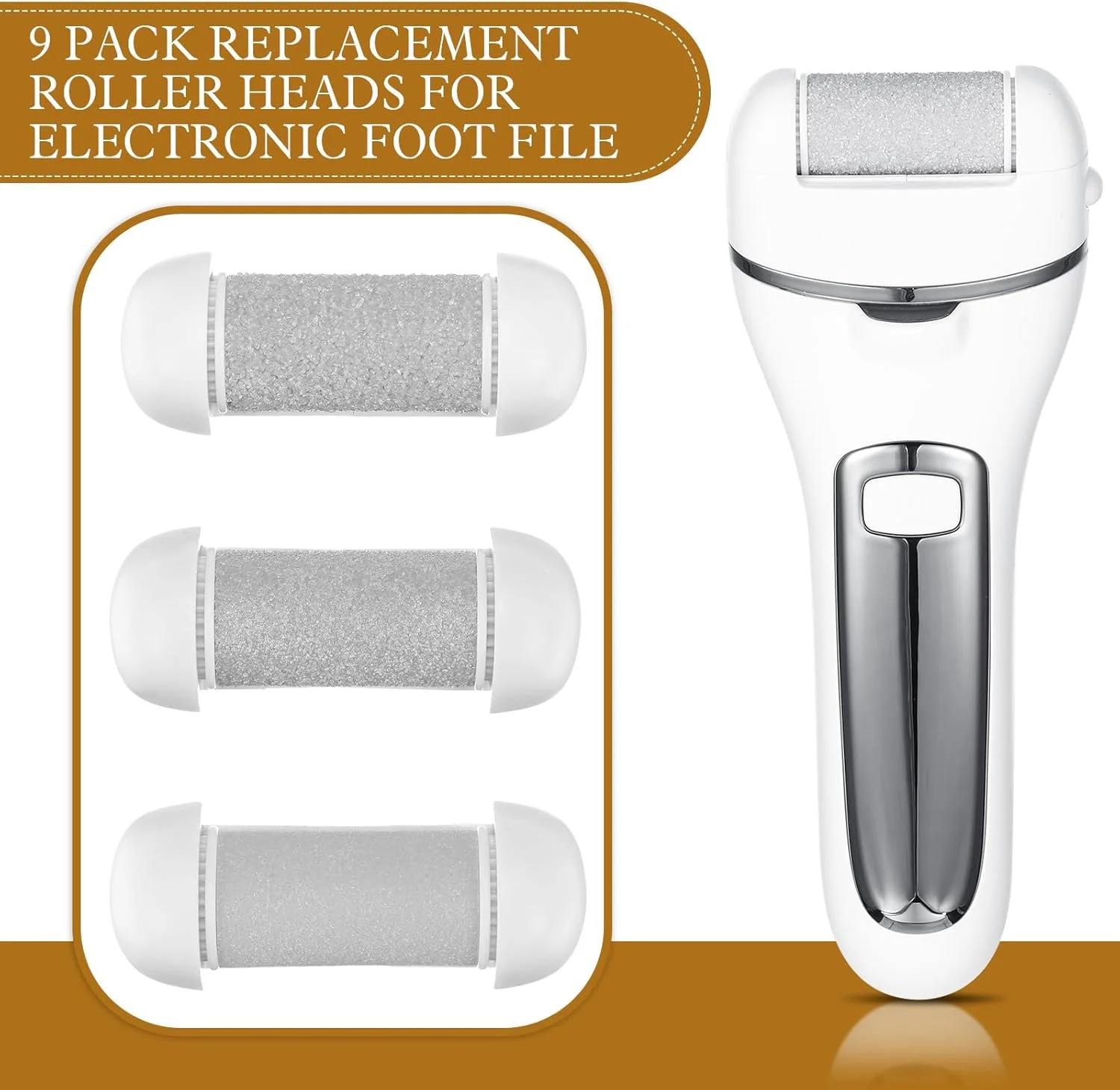 9 عدد سری غلتکی جایگزین مختلف Qinyoung برای کیت پدیکور برقی پا، سری غلتکی مراقبت از پا، زبر اضافی، زبر معمولی، نرم، ابزار پدیکور زبر برای پوست مرده
