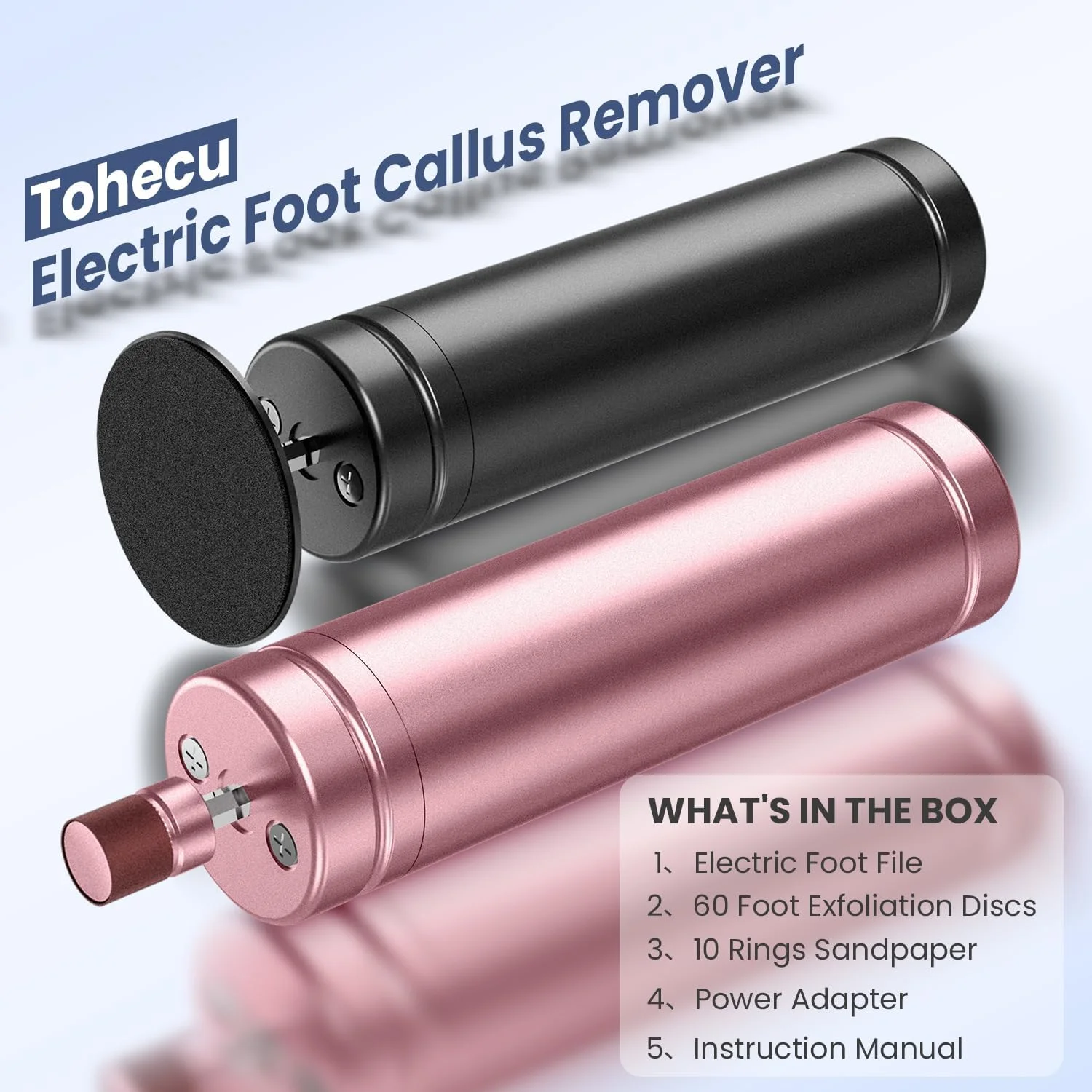 سوهان پدیکور پا، اسکرابر حرفه ای پا با 60 عدد دیسک سمباده، ابزار پدیکور با سرعت قابل تنظیم برای پا، سوهان برقی قدرتمند پا برای از بین بردن پوست مرده و پینه مردان و زنان