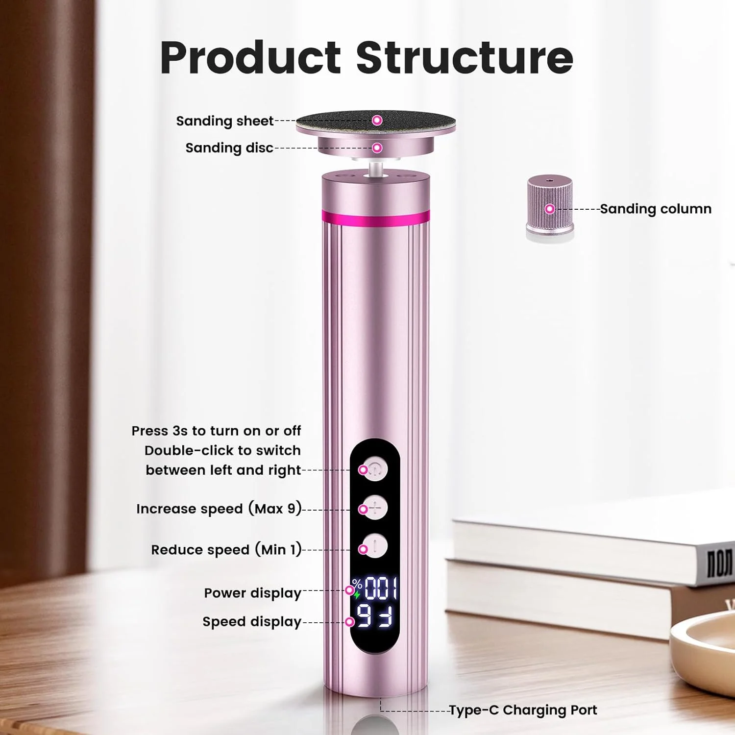 سوهان پا و دریل ناخن 2 در 1، از بین برنده پینه برقی پا قابل شارژ با 9 تنظیمات قابل تنظیم، صفحه نمایش دیجیتال از بین برنده پینه برقی برای پا، اسکرابر پا برای زنان و مردان (صورتی روشن) سوهان پا و دریل ناخن 2 در 1، از بین برنده پینه برقی پا قابل شارژ با 9 تنظیمات قابل تنظیم، صفحه نمایش دیجیتال از بین برنده پینه برقی برای پا، اسکرابر پا برای زنان و مردان (صورتی روشن)