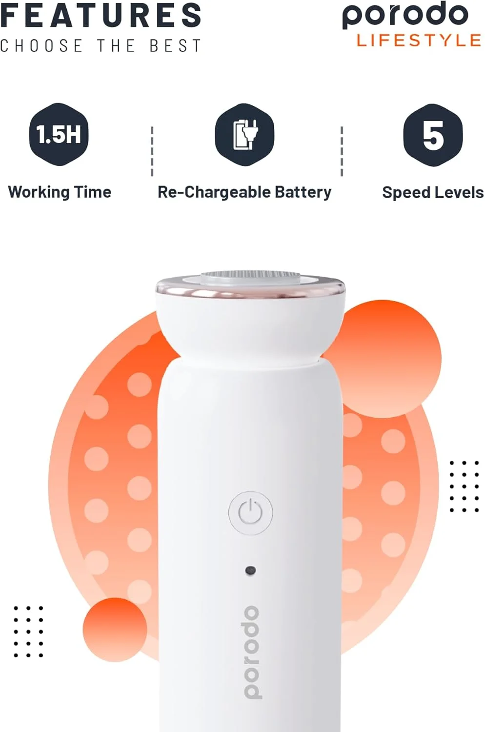 سوهان برقی پدیکور پاشنه پا پرودو با 3 سری سمباده، حذف سریع پوست مرده، 5 سطح سرعت برای پوست های حساس، بی سیم و اندازه جمع و جور، ابزار پدیکور برای پاشنه و کف پا ترک خورده و خشک سوهان برقی پدیکور پاشنه پا پرودو با 3 سری سمباده، حذف سریع پوست مرده، 5 سطح سرعت برای پوست های حساس، بی سیم و اندازه جمع و جور، ابزار پدیکور برای پاشنه و کف پا ترک خورده و خشک