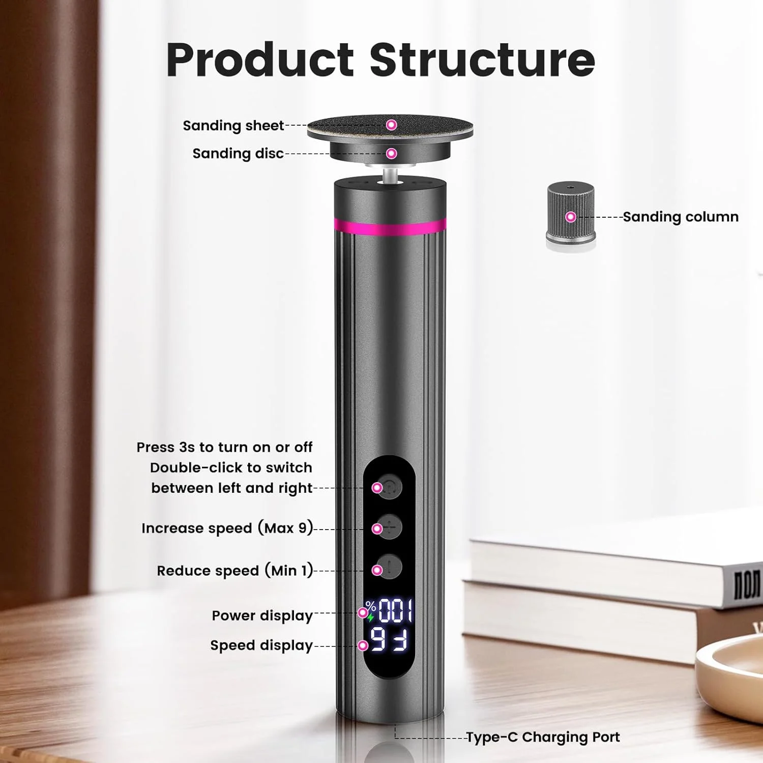 سوهان پا و دریل ناخن 2 در 1، از بین برنده پینه برقی قابل شارژ پا با 9 تنظیمات قابل تنظیم، صفحه نمایش دیجیتال، از بین برنده پینه برقی برای پا، اسکرابر پا برای زنان و مردان (مشکی) سوهان پا و دریل ناخن 2 در 1، از بین برنده پینه برقی قابل شارژ پا با 9 تنظیمات قابل تنظیم، صفحه نمایش دیجیتال، از بین برنده پینه برقی برای پا، اسکرابر پا برای زنان و مردان (مشکی)