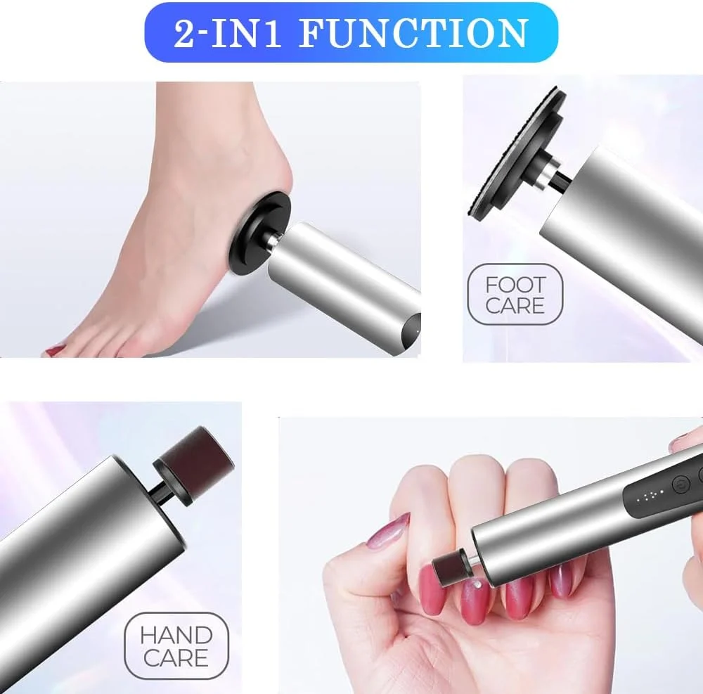 سوهان برقی شارژی پا، سنگ سمباده برقی بی سیم از بین برنده پینه پا به همراه سوهان ناخن 2 در 1، ترک خوردگی و پینه های خشک با دیسک سمباده ای، 6 سرعت قابل تنظیم سوهان برقی شارژی پا، سنگ سمباده برقی بی سیم از بین برنده پینه پا به همراه سوهان ناخن 2 در 1، ترک خوردگی و پینه های خشک با دیسک سمباده ای، 6 سرعت قابل تنظیم