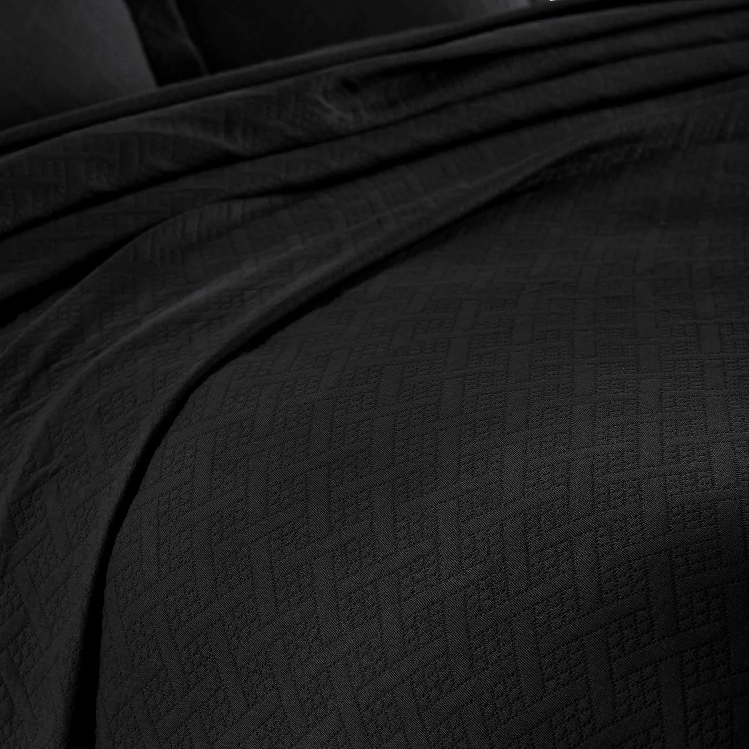 روتختی عالی به همراه روبالشی، پنبه ای، مشکی، سایز کامل