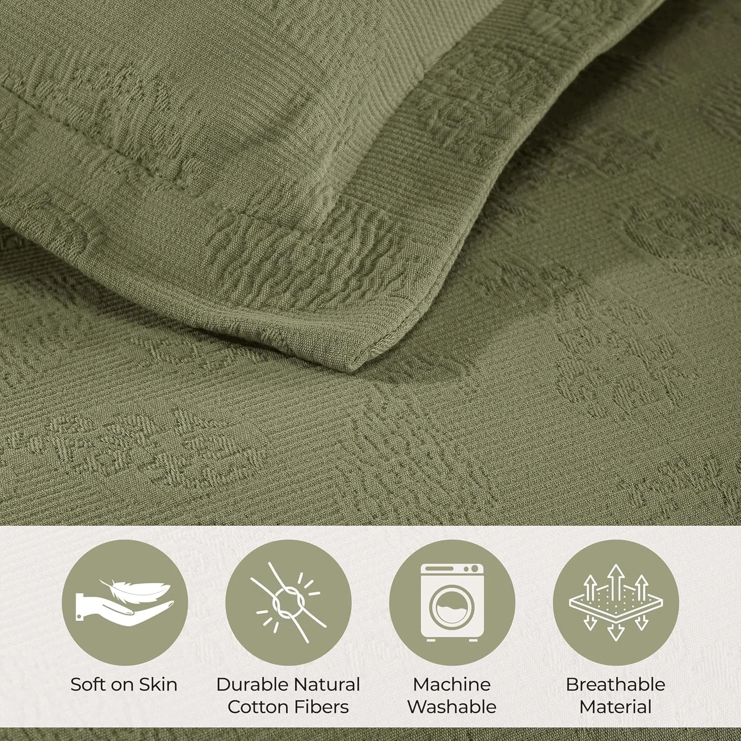 ست روتختی سه تکه پنبه ای طرح بته جقه سوپریور، دکور تخت خواب منزل، روتختی تزئینی، 2 روبالشتی، پتوی با وزن متوسط، رو تختی ماتلاس، طرح گلدار وینتیج، سایز کوئین، سبز مریم گلی