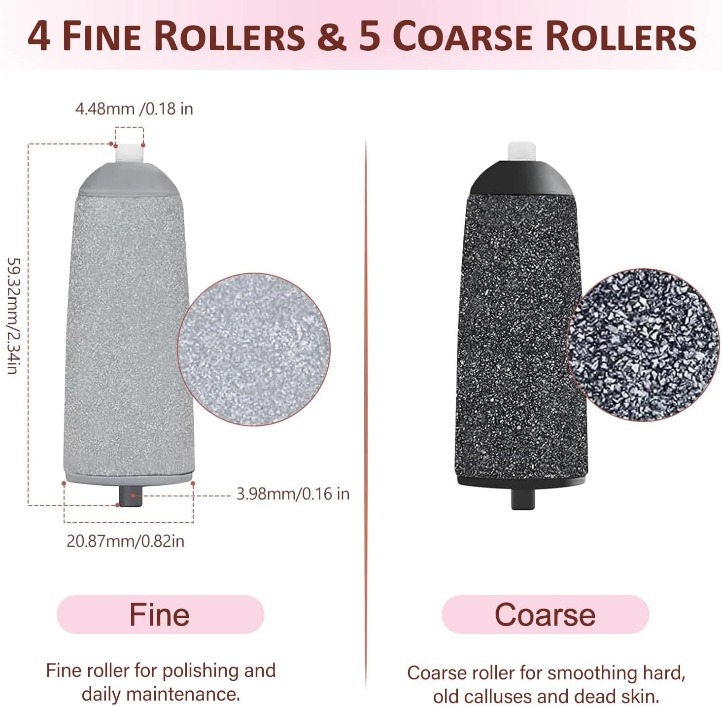 بسته 9 عددی سری یدکی پدیکور، سری غلتکی برقی از بین برنده پینه پا شامل 5 سری خیلی زبر و 4 سری زبر معمولی سازگار با Haootadiy، Flawless Pedi، Nuve بسته 9 عددی سری یدکی پدیکور، سری غلتکی برقی از بین برنده پینه پا شامل 5 سری خیلی زبر و 4 سری زبر معمولی سازگار با Haootadiy، Flawless Pedi، Nuve