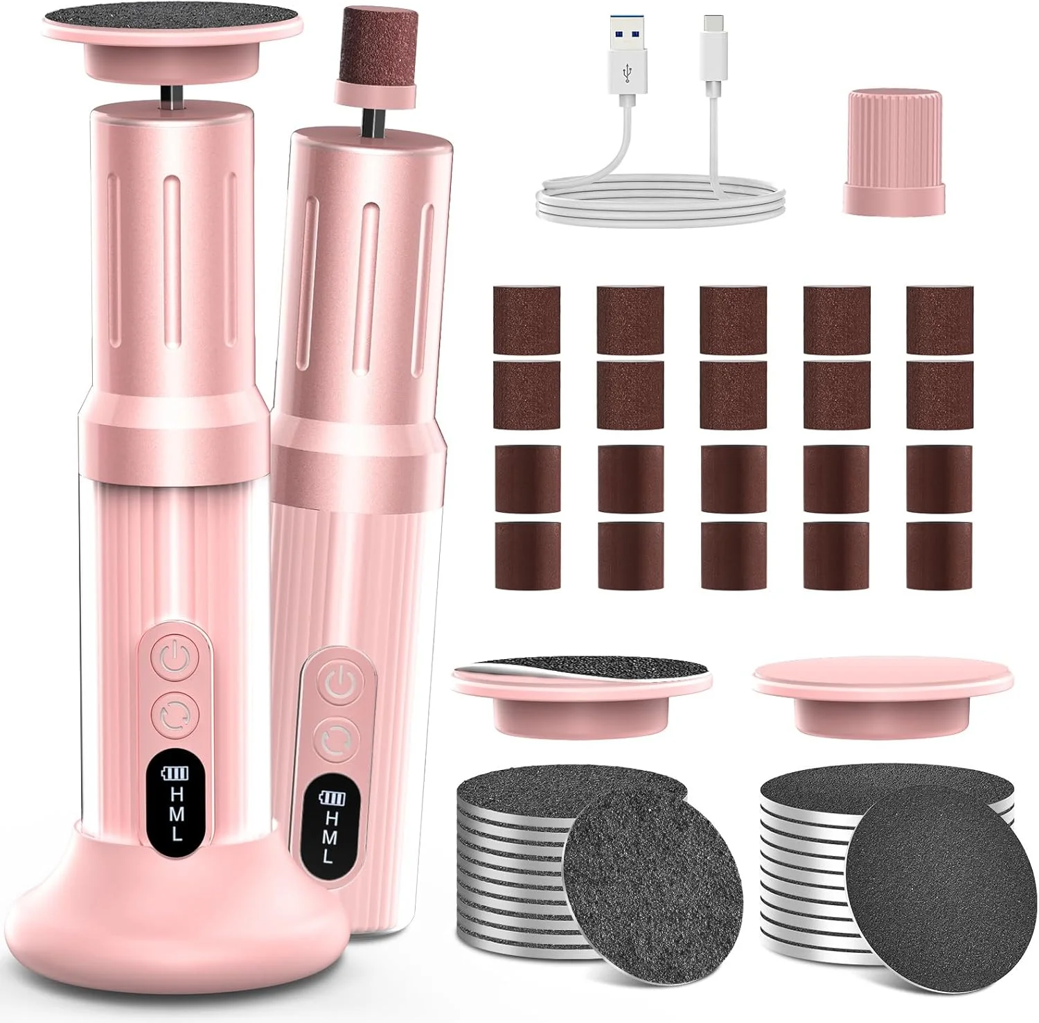 سوهان برقی پینه Robofun 2025 با نمایشگر LED، ست حرفه ای 2 در 1 شامل سوهان پا و پولیش ناخن، 6 سرعت، ست مراقبت از پا برای پوست های مرده و سخت - صورتی سوهان برقی پینه Robofun 2025 با نمایشگر LED، ست حرفه ای 2 در 1 شامل سوهان پا و پولیش ناخن، 6 سرعت، ست مراقبت از پا برای پوست های مرده و سخت - صورتی