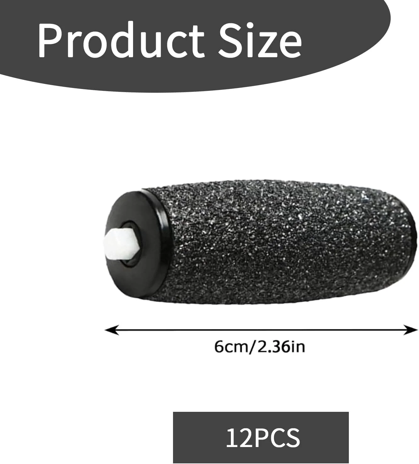 غلتک‌های یدکی سوهان پا S.F.Pachira، 12 عددی، غلتک‌های زبر اضافی برای Scholl Velvet Smooth، سرهای یدکی برقی پدی برای از بین بردن پوست سفت (مشکی)