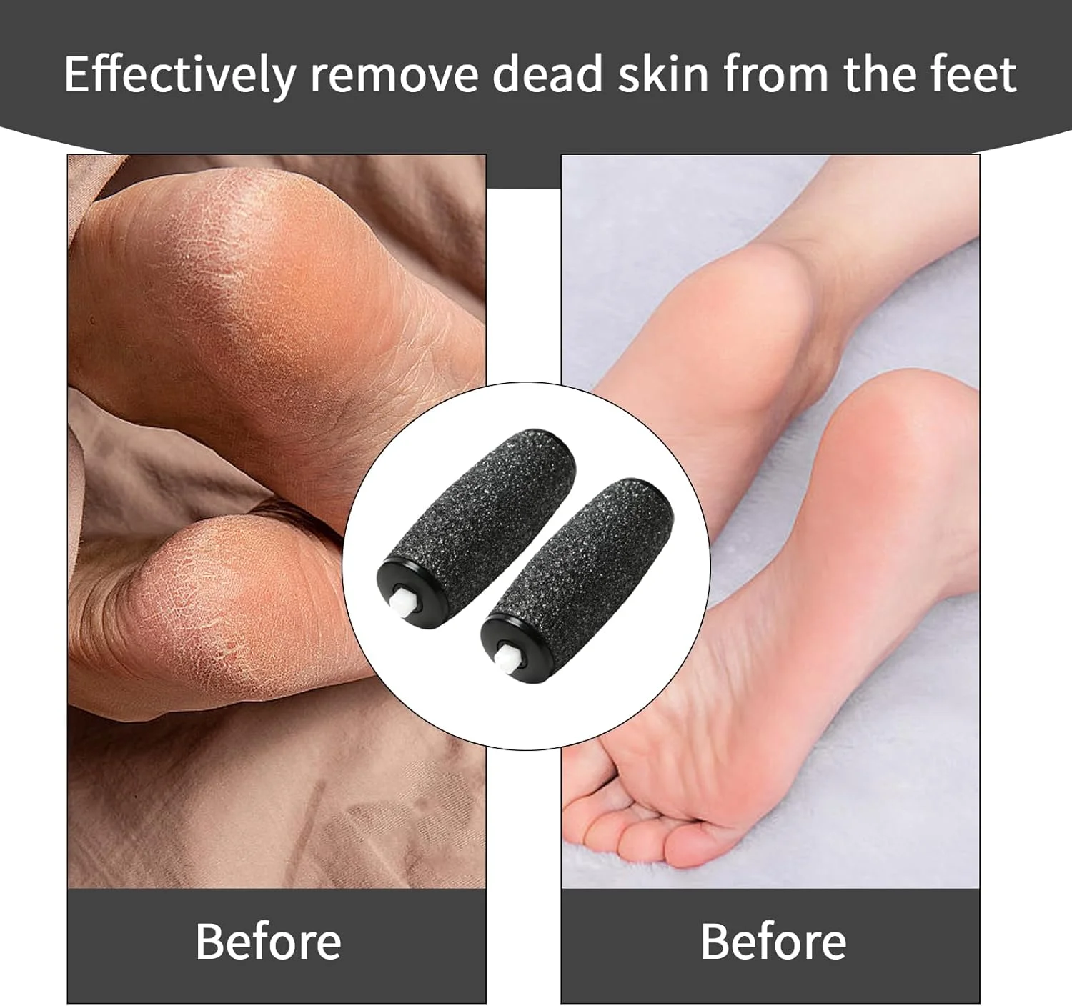 غلتک‌های یدکی سوهان پا S.F.Pachira، 12 عددی، غلتک‌های زبر اضافی برای Scholl Velvet Smooth، سرهای یدکی برقی پدی برای از بین بردن پوست سفت (مشکی)