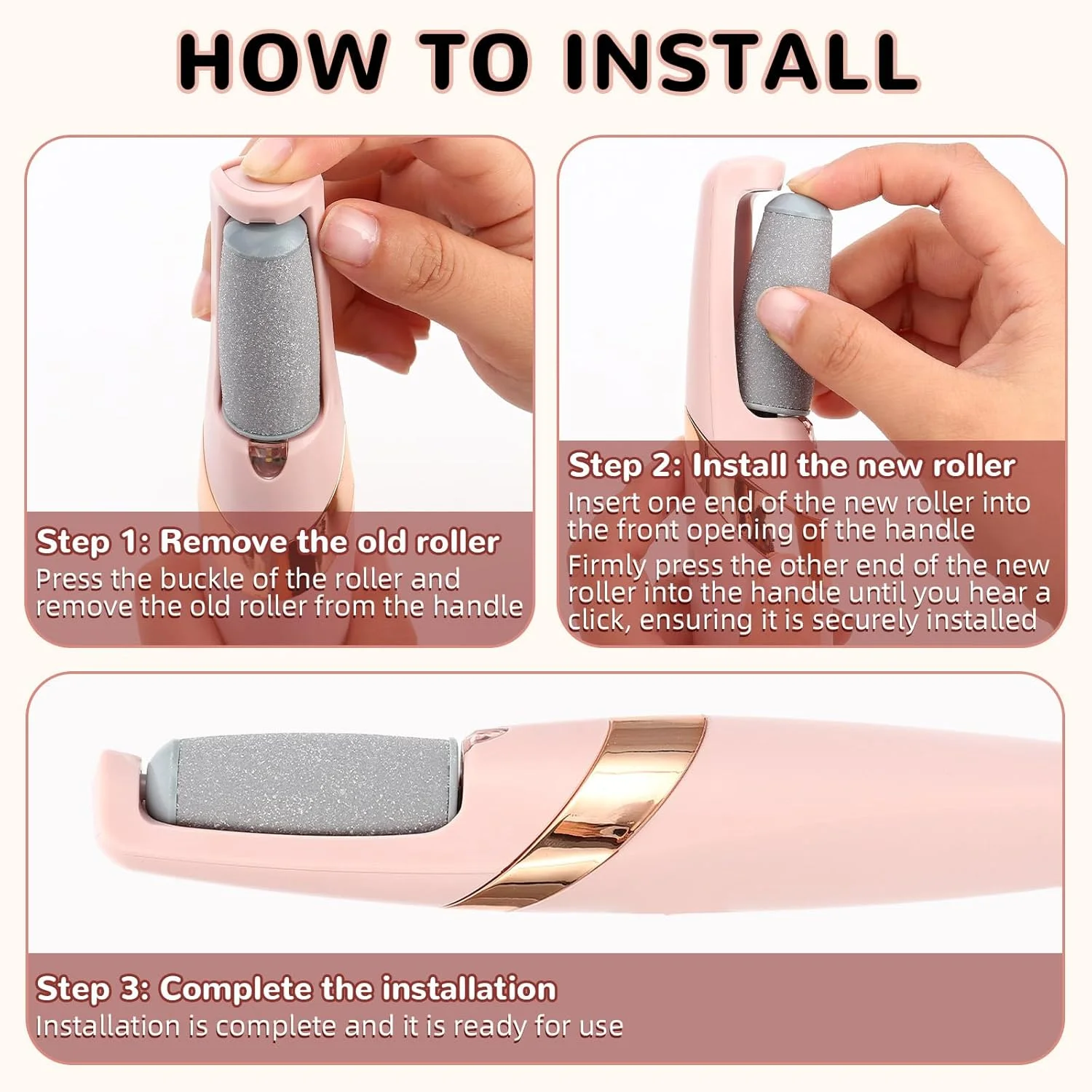 10 Pack Pedicures Replacement Heads,Electric Foot Callus Remover Roller Refills,Replacement Roller Refill Heads (Pedicure Tool Not Included) (Black Gray-B)