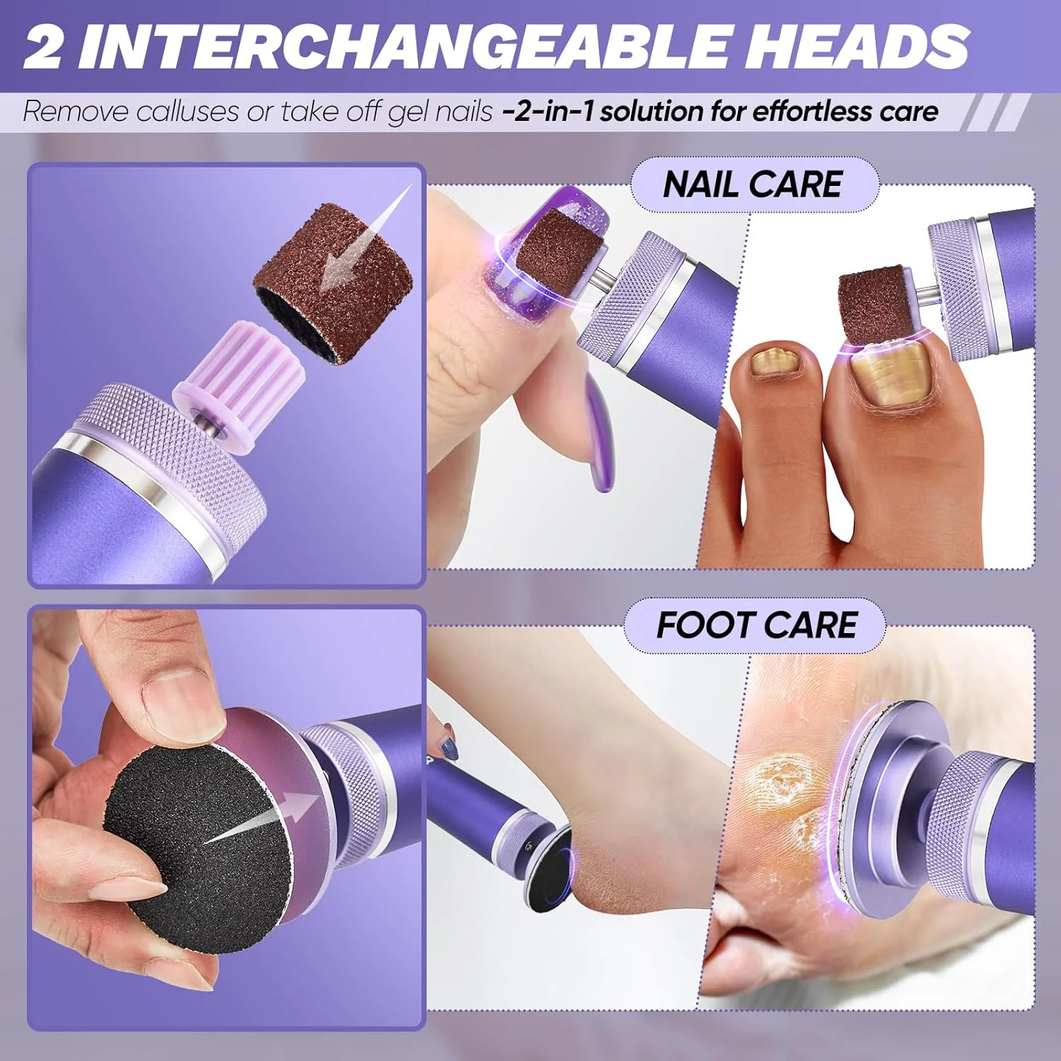 سوهان برقی پدیکور پا Saker، ابزار سنگ پا و سوهان ناخن شارژی با 60+10 عدد سمباده، ابزار پدیکور سمباده ای پا با سرعت قابل تنظیم برای از بین بردن پینه، پوست خشک و ترک خورده آقایان و بانوان سوهان برقی پدیکور پا Saker، ابزار سنگ پا و سوهان ناخن شارژی با 60+10 عدد سمباده، ابزار پدیکور سمباده ای پا با سرعت قابل تنظیم برای از بین بردن پینه، پوست خشک و ترک خورده آقایان و بانوان