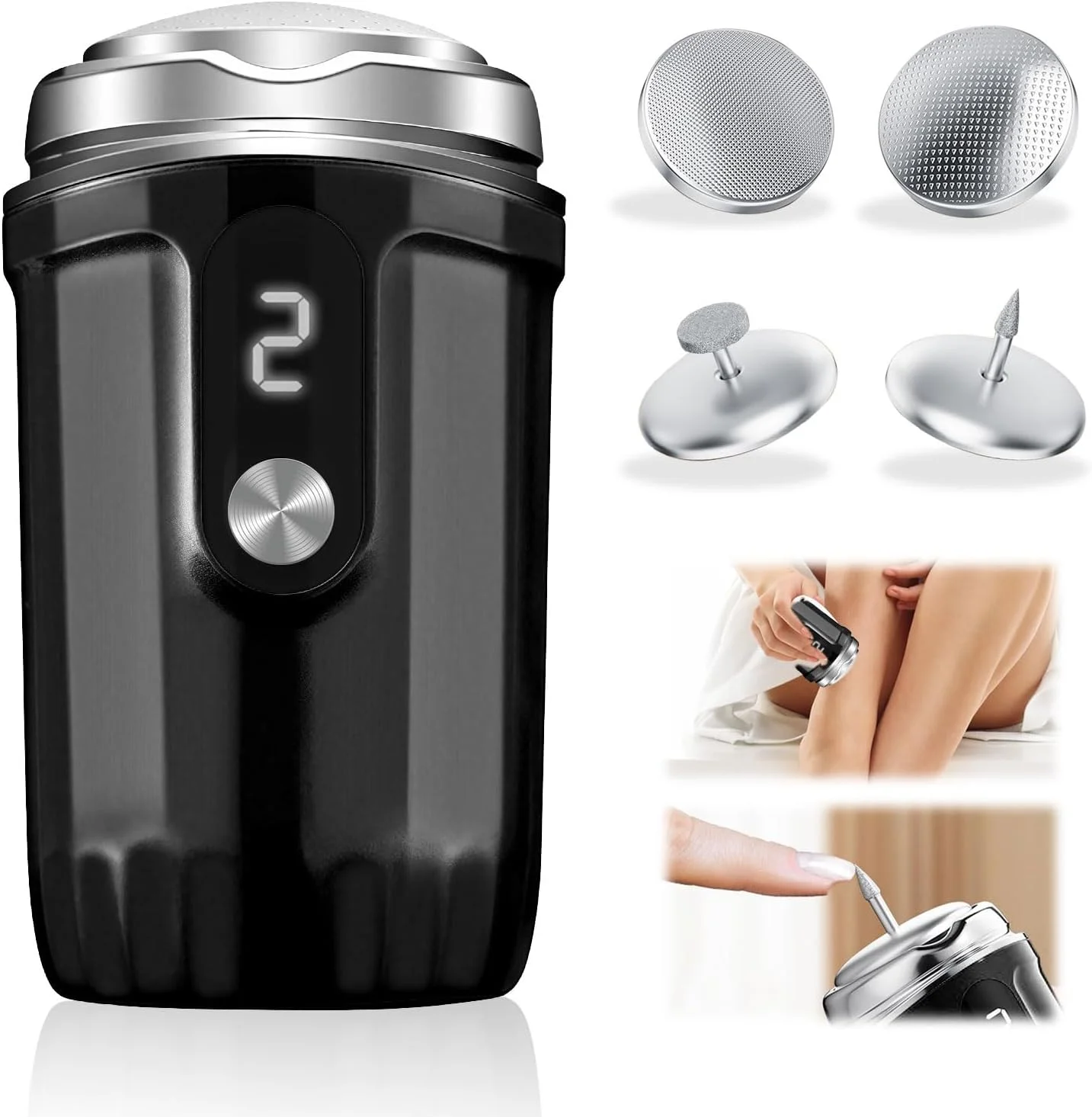 سوهان برقی قابل حمل پا و دریل ناخن SIYDYRIT - کیت پدیکور برقی شارژی 4 در 1 با سری های قابل تعویض دریل ناخن، آسیاب پا و ناخن با 3 سرعت قابل تنظیم، مشکی سوهان برقی قابل حمل پا و دریل ناخن SIYDYRIT - کیت پدیکور برقی شارژی 4 در 1 با سری های قابل تعویض دریل ناخن، آسیاب پا و ناخن با 3 سرعت قابل تنظیم، مشکی