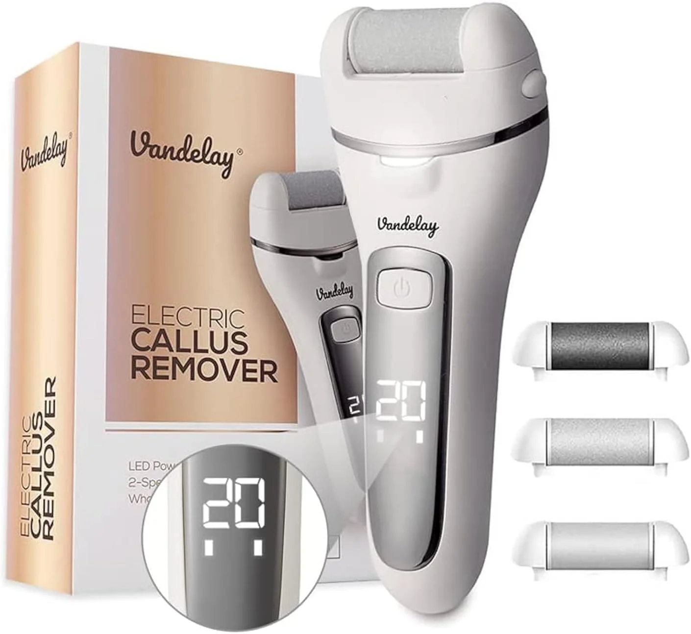 سوهان پدیکور شارژی وندلی (UK) مدل CQR-FC800 برای پا | اسکرابر پا برای پوست مرده | دارای 3 سری غلتکی برای از بین بردن پوست مرده | دستگاه پدیکور | سفید سوهان پدیکور شارژی وندلی (UK) مدل CQR-FC800 برای پا | اسکرابر پا برای پوست مرده | دارای 3 سری غلتکی برای از بین بردن پوست مرده | دستگاه پدیکور | سفید